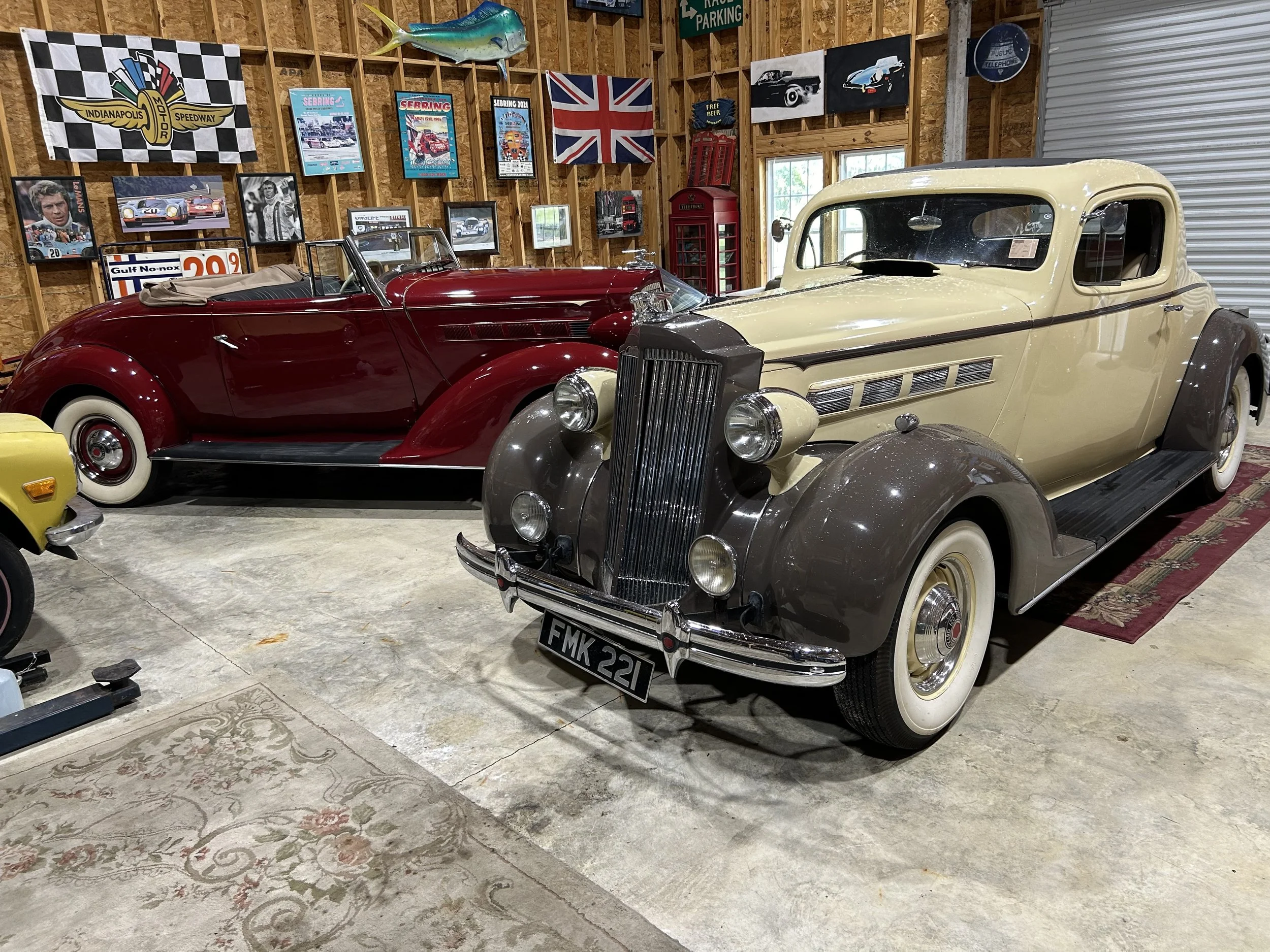Mr. Todd's RHD 1937 120 Sport Coupe and Ruby a 115 Convertible Coupe. 