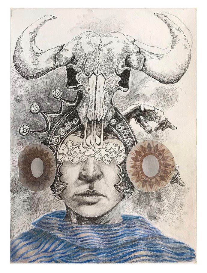 Untitled_ Mixed media on paper_ 12”x9”_ 2021