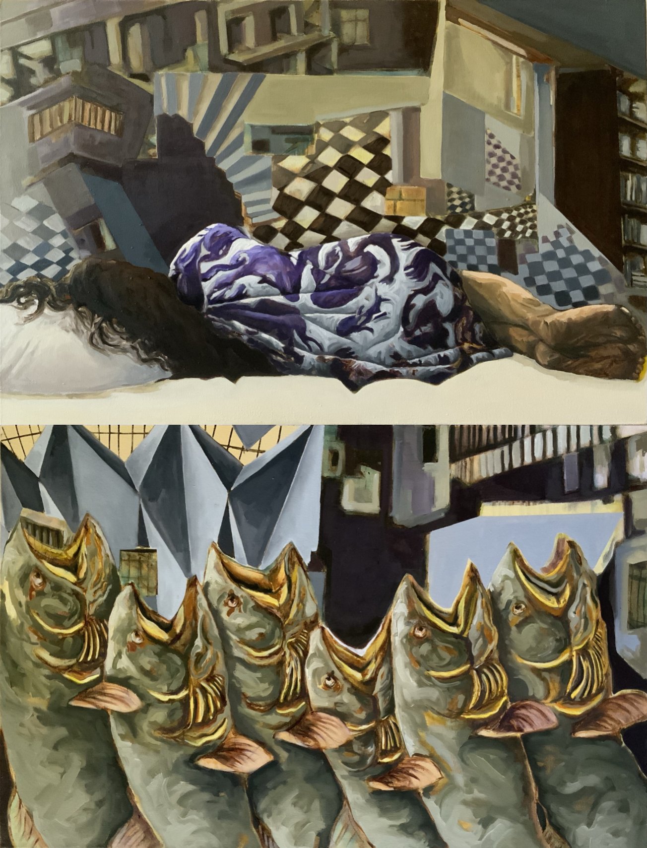 Nightmare_ Oil on canvas_ Diptych_48”x36”_2022