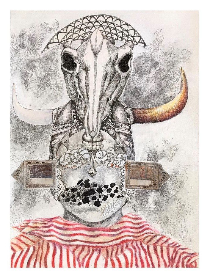 Untitled_Mixed media on paper_12”x9”_ 2021