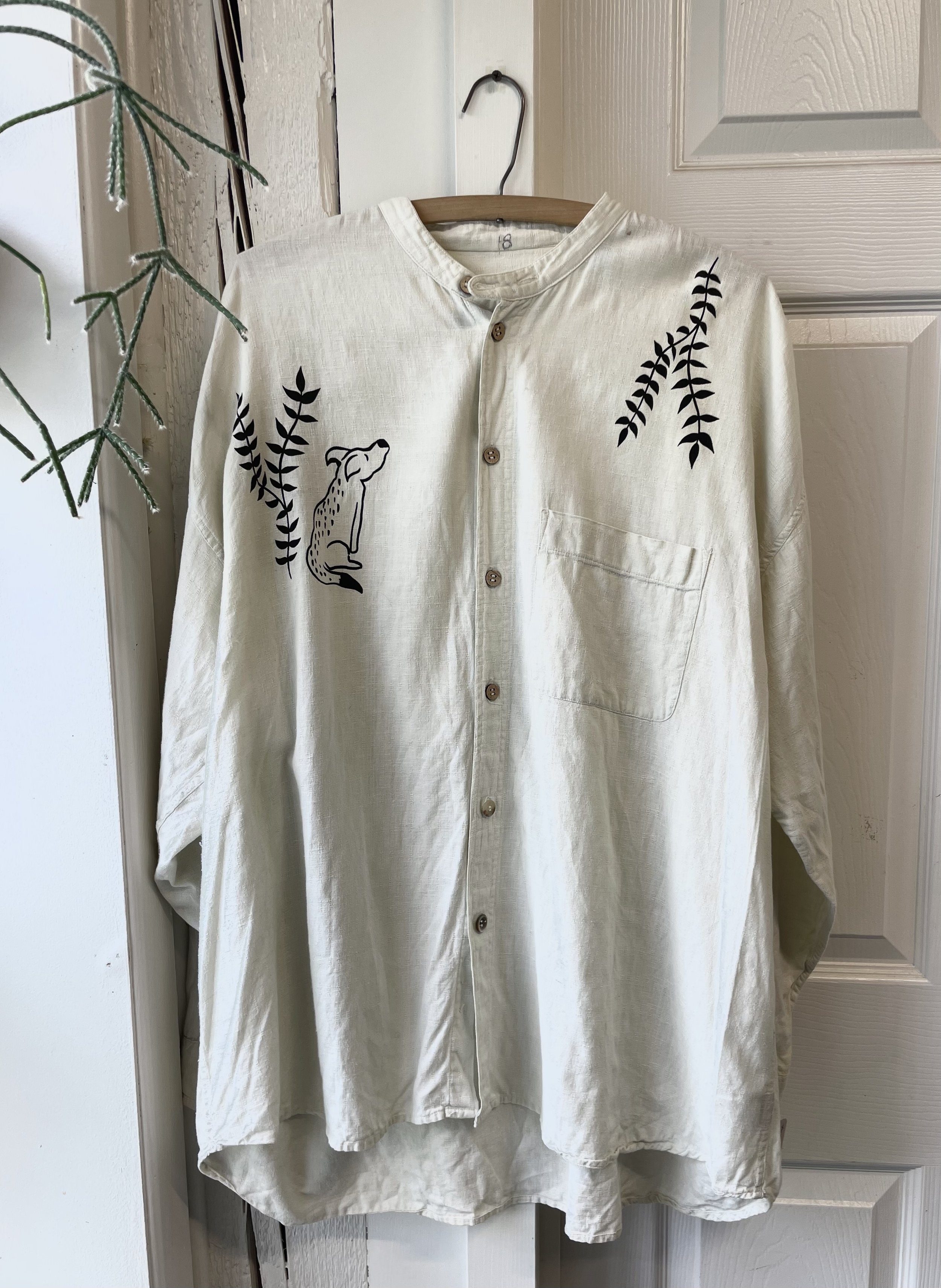 Chemise vintage en lin et coton - XL