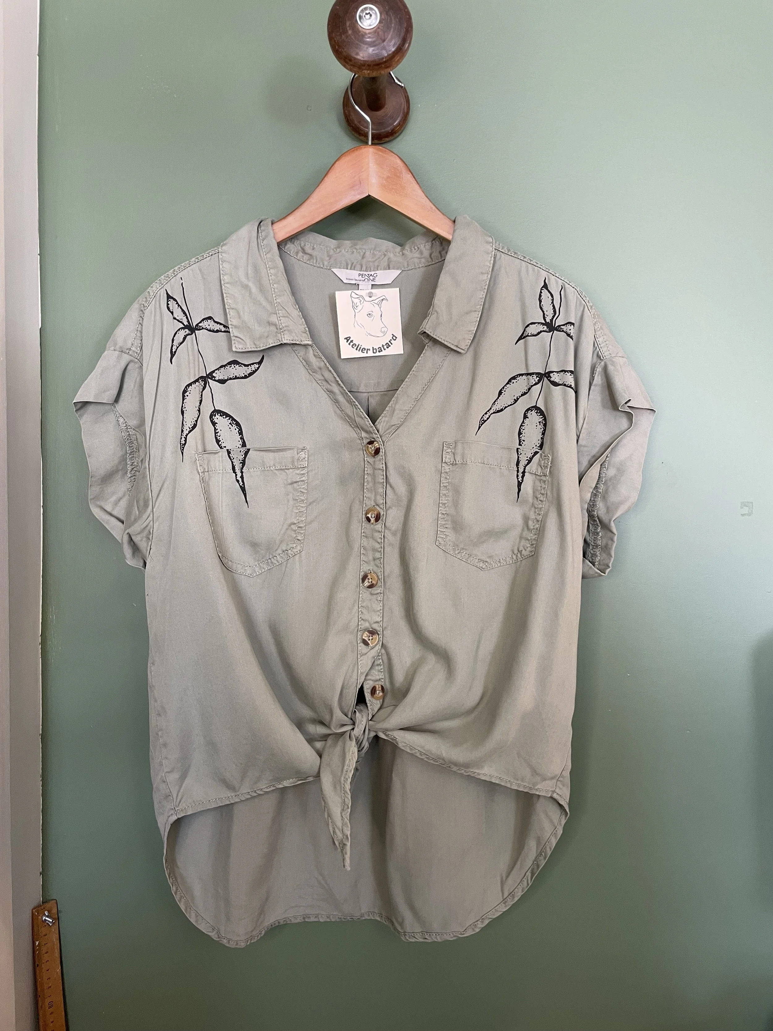 Chemise manches courtes sauge - taille XL