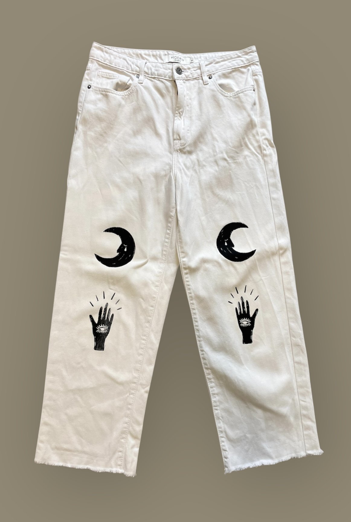 Jeans blanc, coupe évasée - taille 29