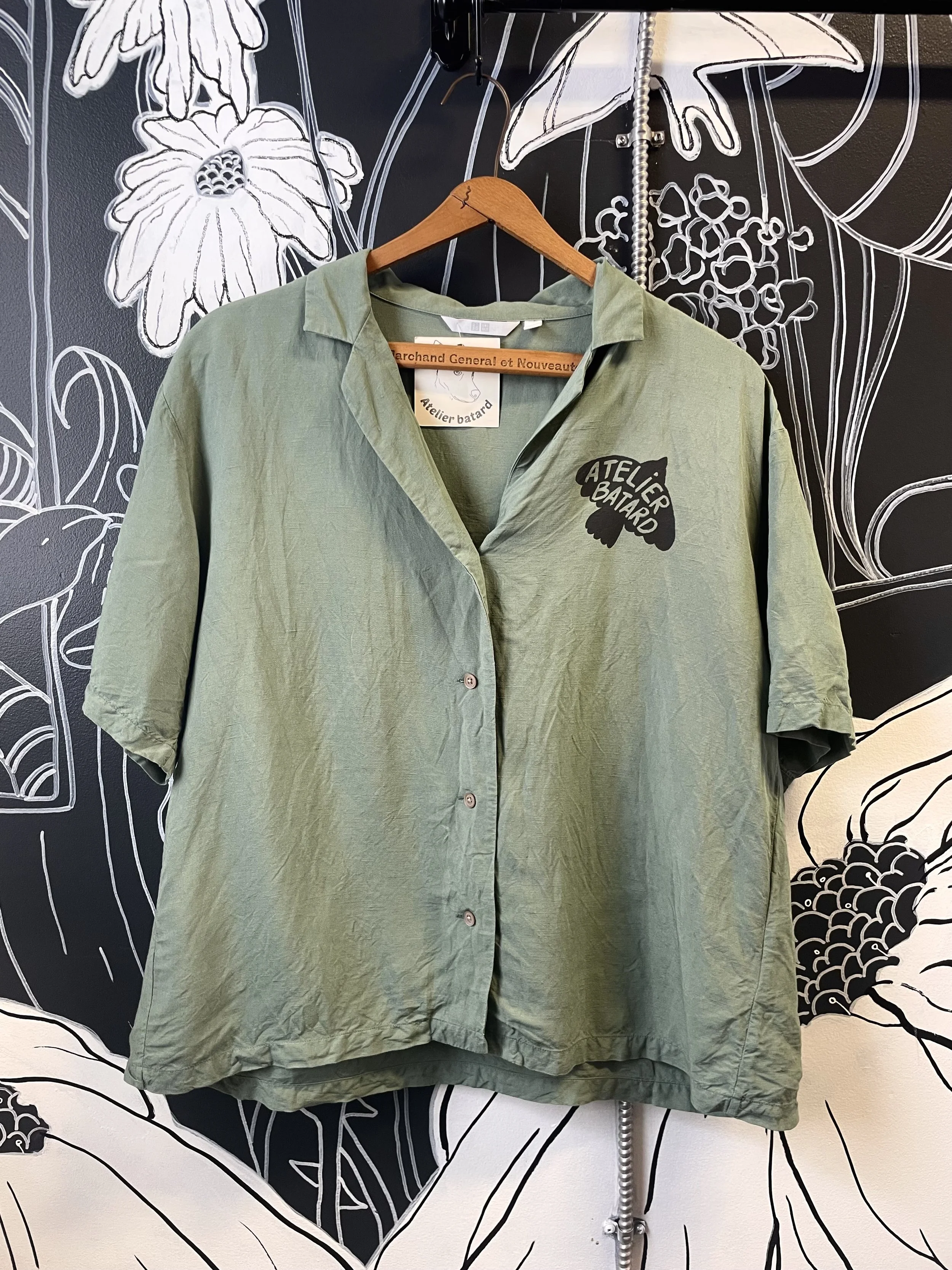 Chemise sauge en lin - Médium