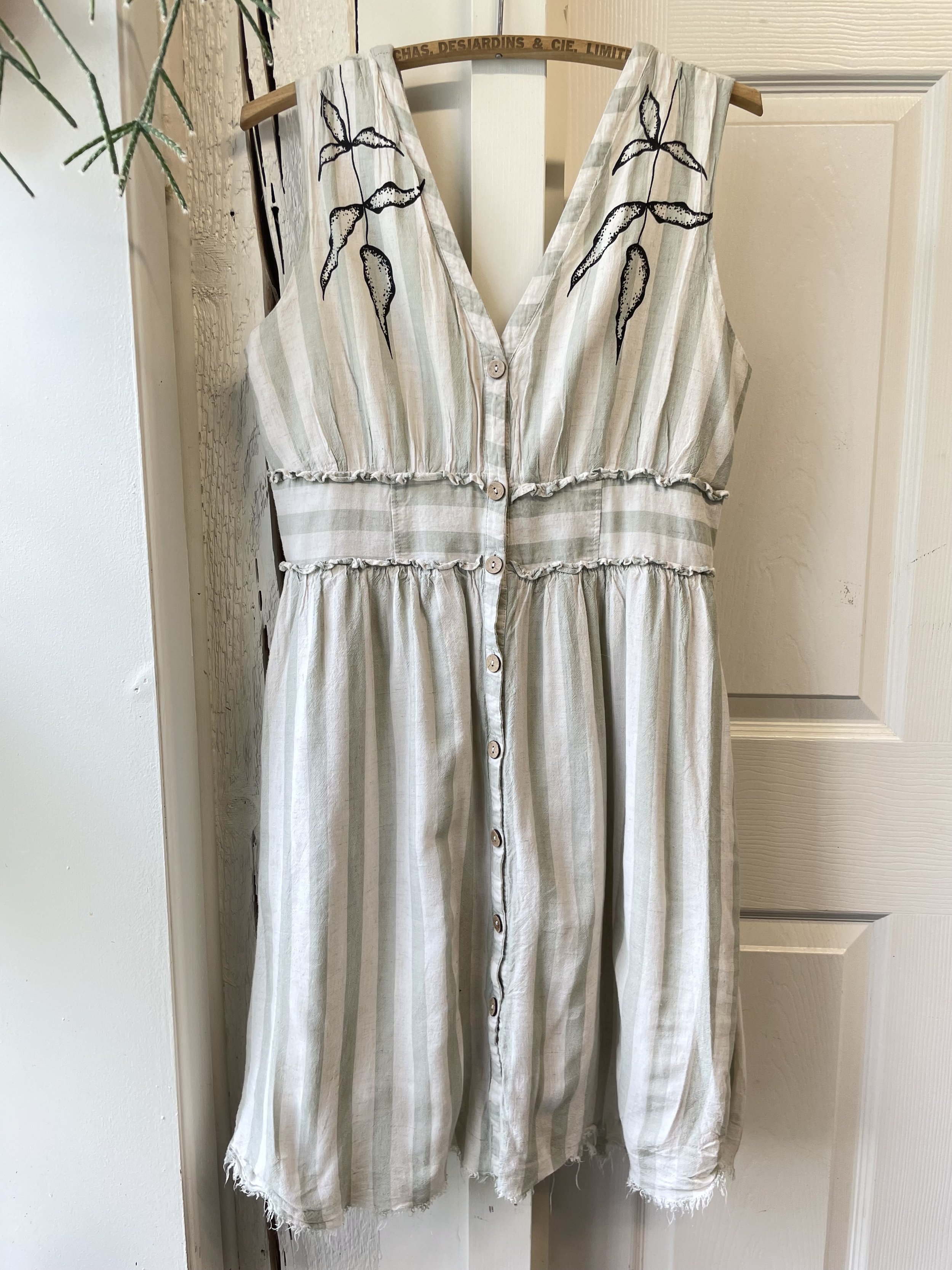 Robe à rayures effet lin - Taille Large