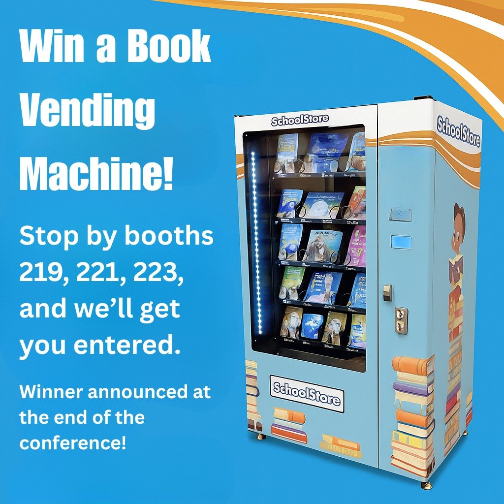 🎉 Win a Book Vending Machine! 📚
We’re giving away a full-sized book vending machine to one lucky school at #TEPSA2025—and entering is easy!
📍 Stop by booths 219, 221, 223, and we’ll enter you. That’s it!
Imagine the exci
