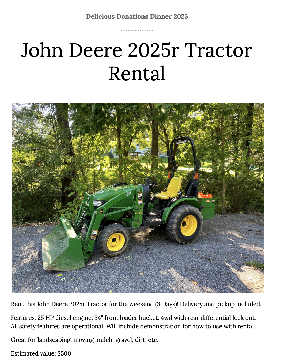 Tractor Rental