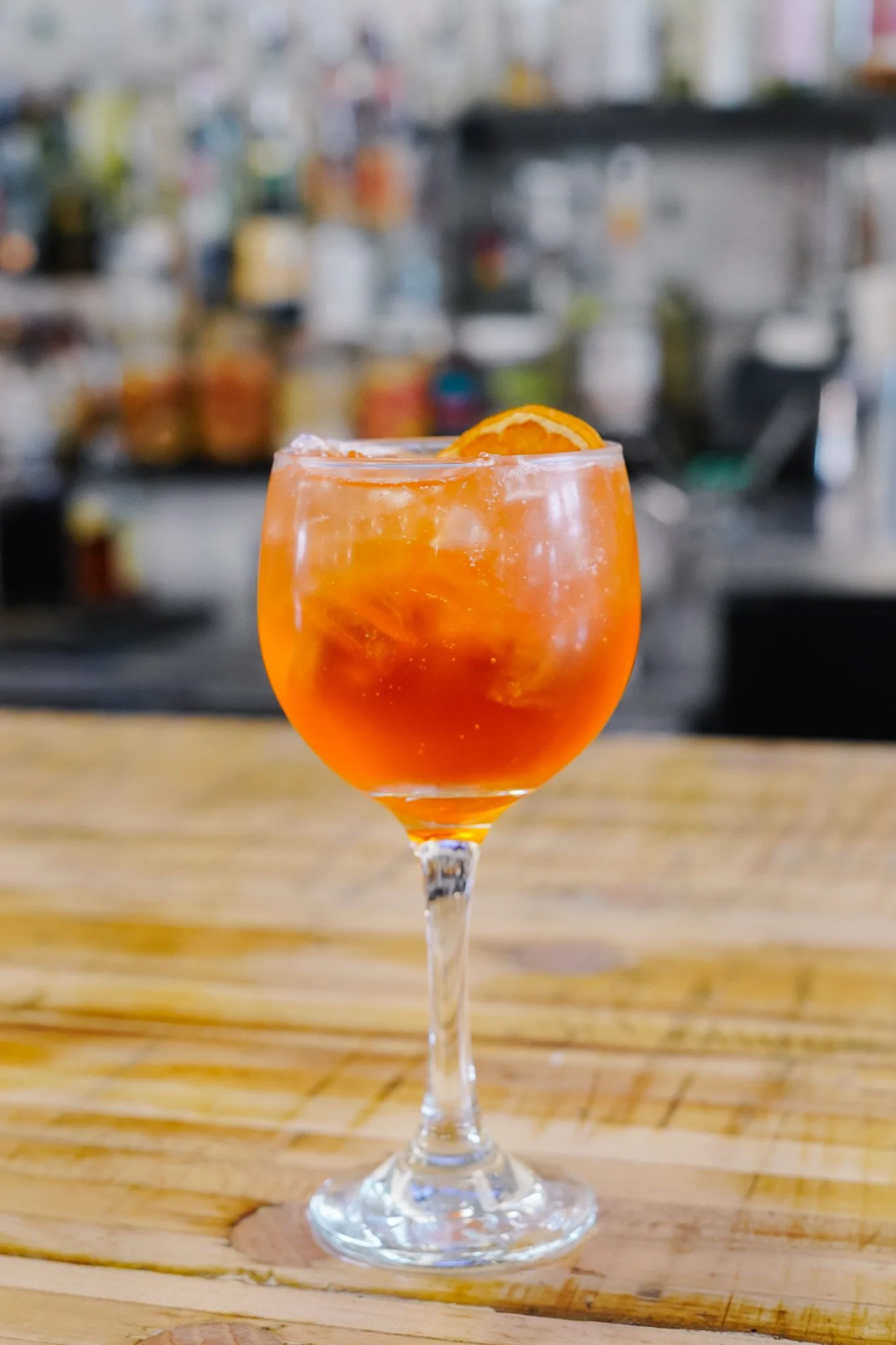 Aperol Spritz with an orange garnish