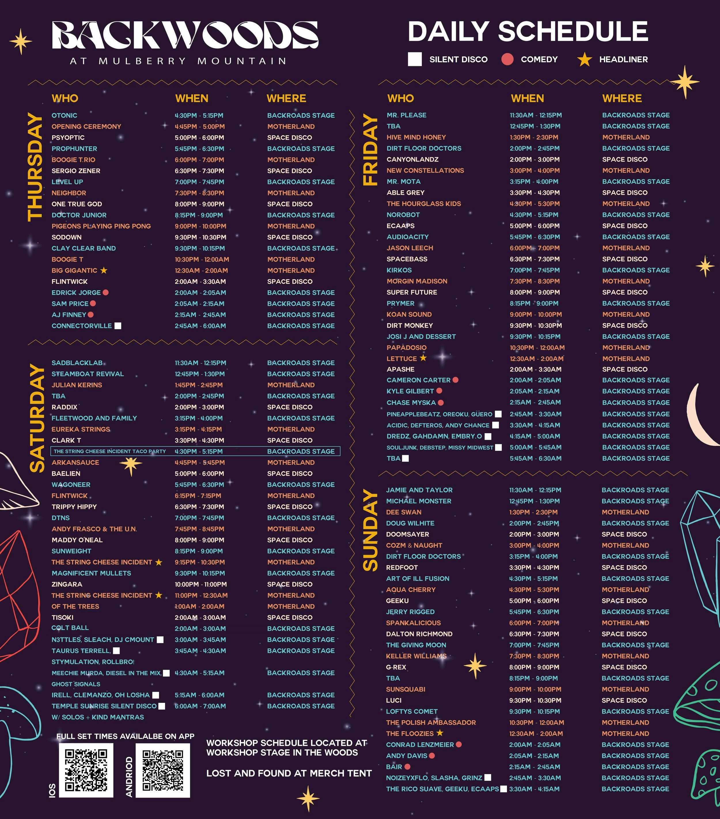2023 Schedule — Backwoods Music Festival