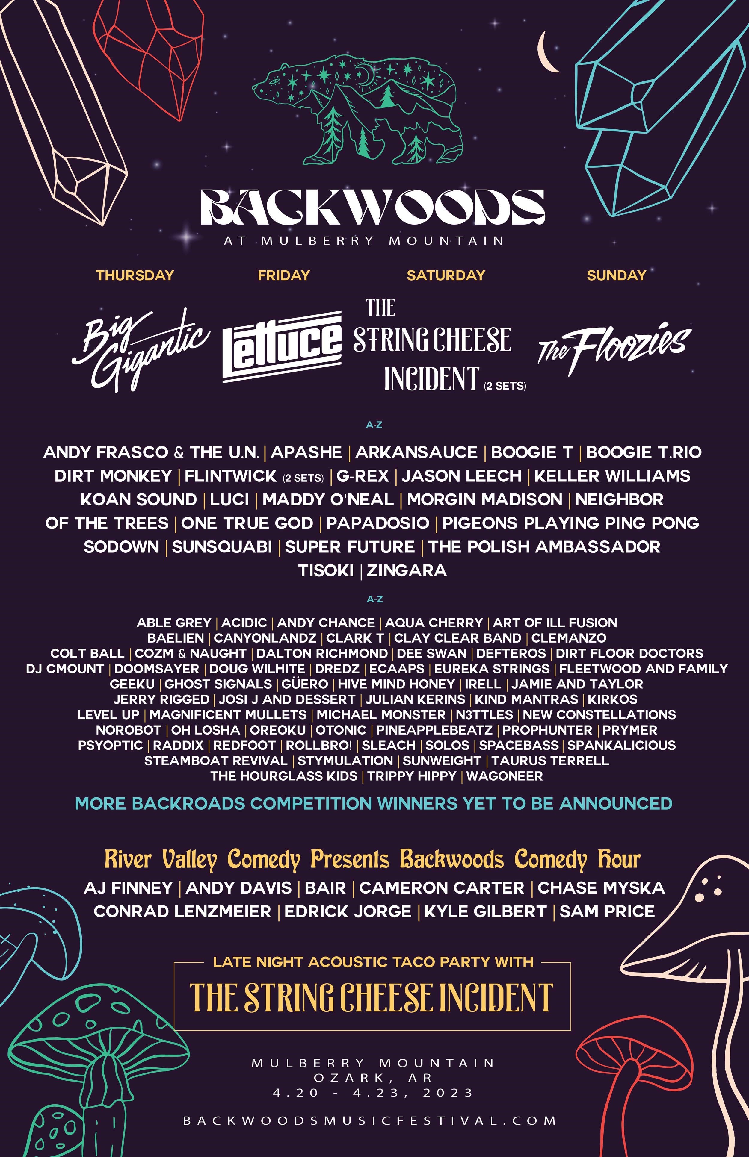 Backwoods 2023 Lineup — Backwoods Music Festival