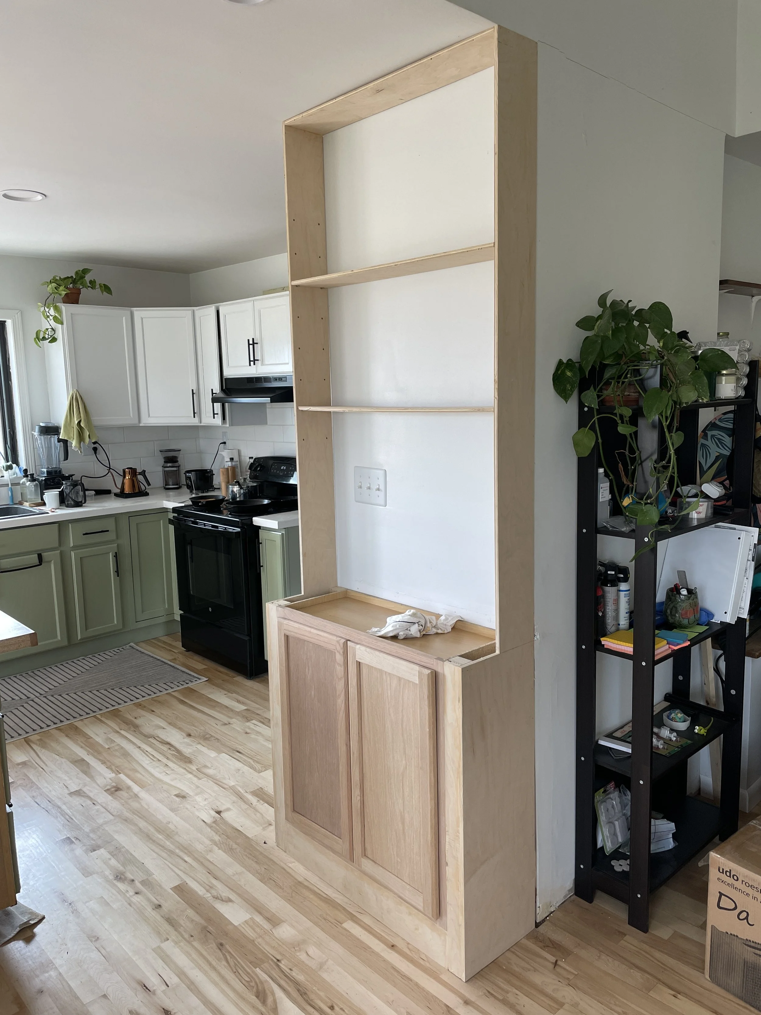 Custom cabinet to for a coffee nook