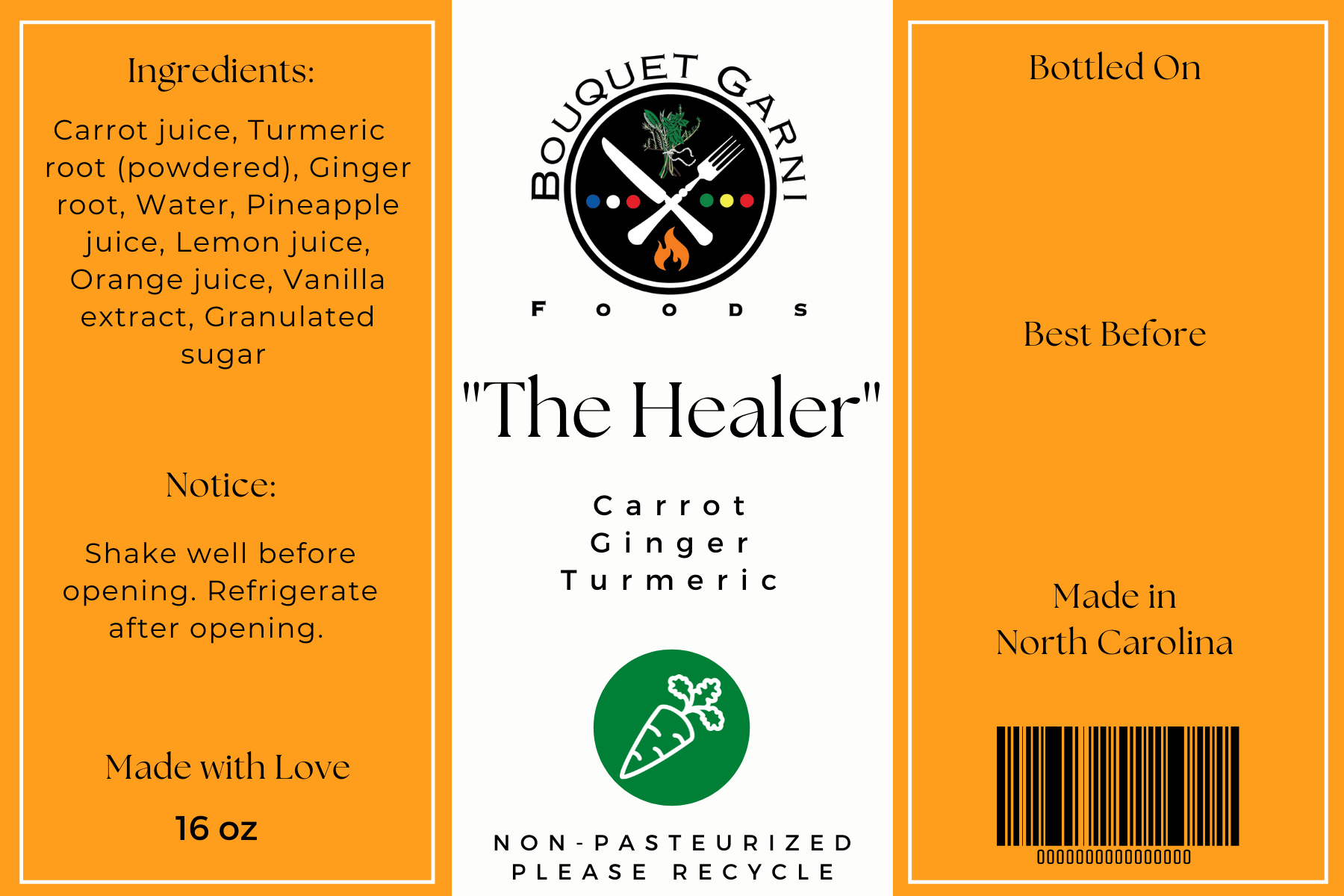 Juice Label Design (The Healer)