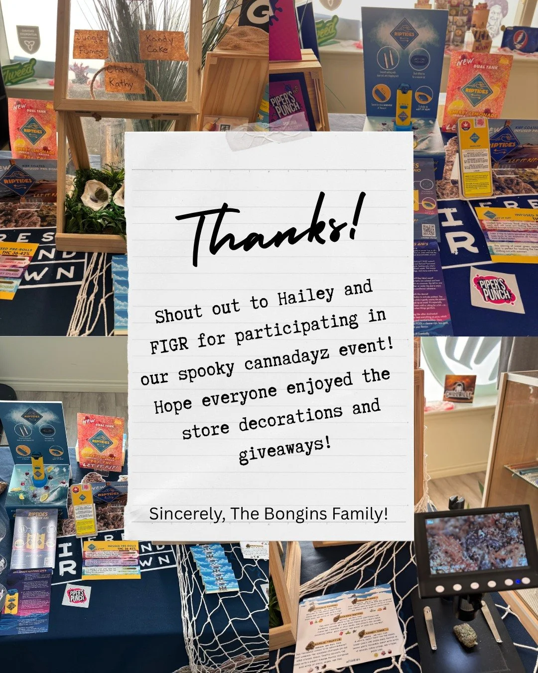 We just wanted to thank everyone for participating in our Cannadayz event! To @highlyhaley22 and @figrinc for contributing to our event! And to all the customers that came in and especially to the ones that dressed up with us! Thank you all! Much lov