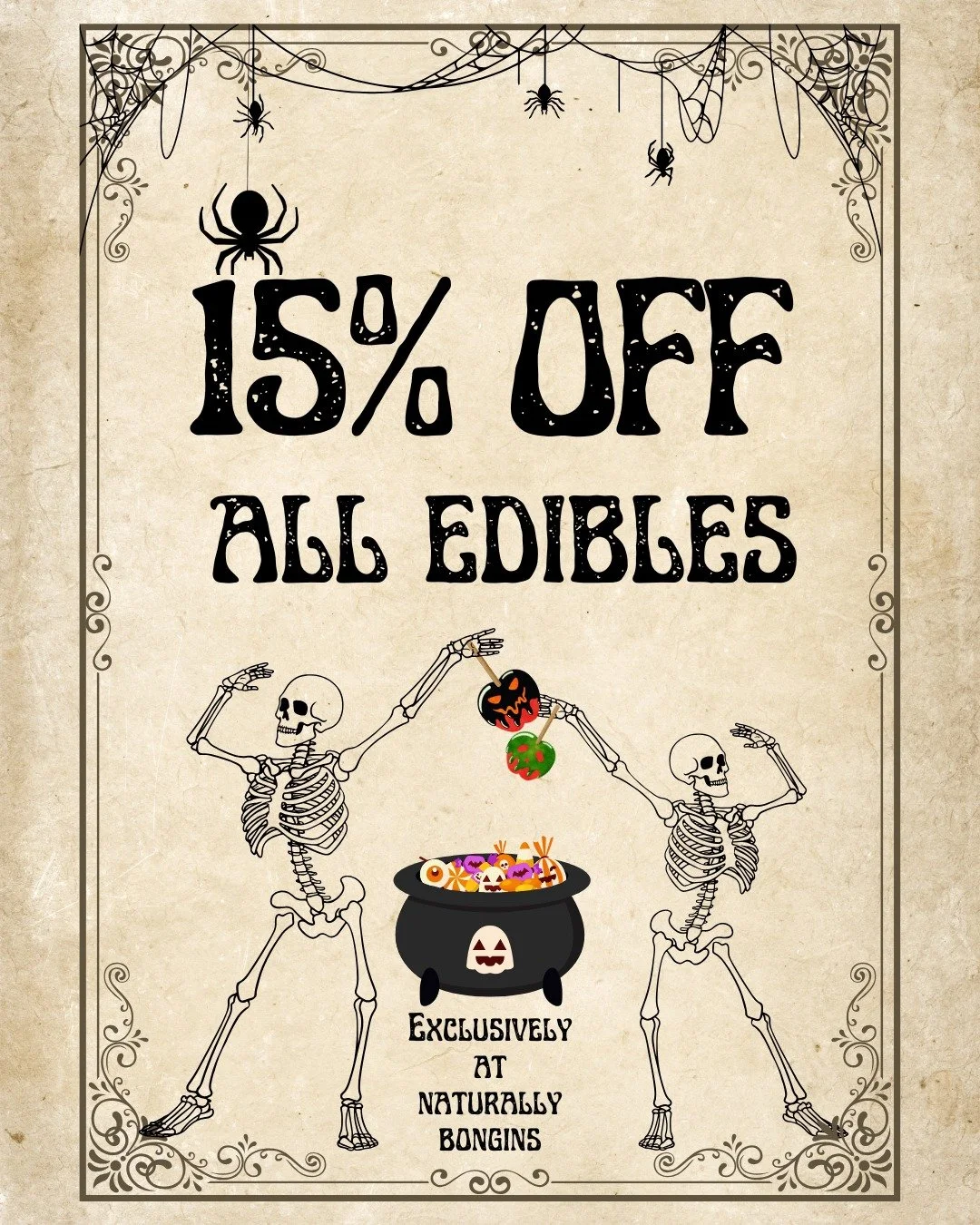Naturally Bongins wishes everyone a Happy Halloween! And with that we are giving 15% off all edibles up until the 31st on the spooky day itself! No tricks! Come on in and treat yourself! 

 #naturallybongins #elevatedheadshop #cannabis #smoke #cannab