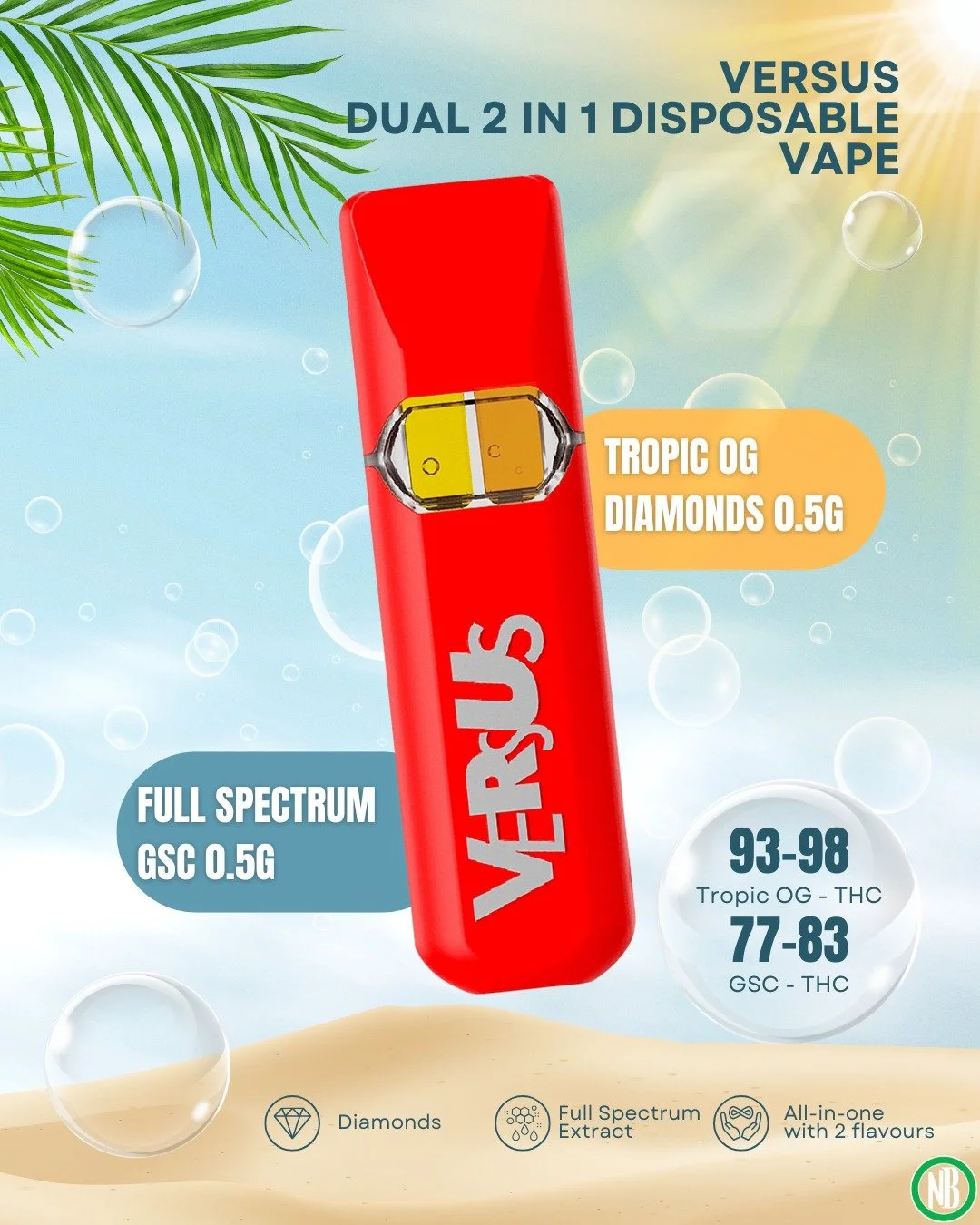 Meet the new Versus Dual 2 in 1 Disposable Vape. Containing a half gram of Full Spectrum GSC and another half gram of Tropic OG Diamonds to fit to whatever you feel like in the moment! Get yours today at Naturally Bongins! 

 #naturallybongins #eleva
