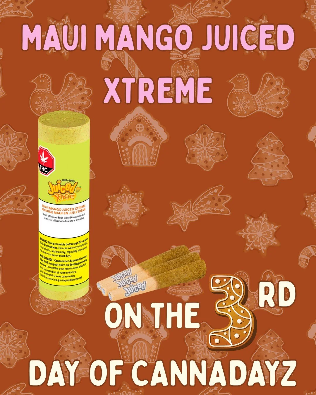 On the third day of Cannadayz, the taste was supreme... island vibes delivered by Maui Mango Juiced Xtreme. Drop by now to take advantage of our 12 days of Cannadayz sales and more! 

 #naturallybongins #elevatedheadshop #smoke #Cannadayz #cannabis #