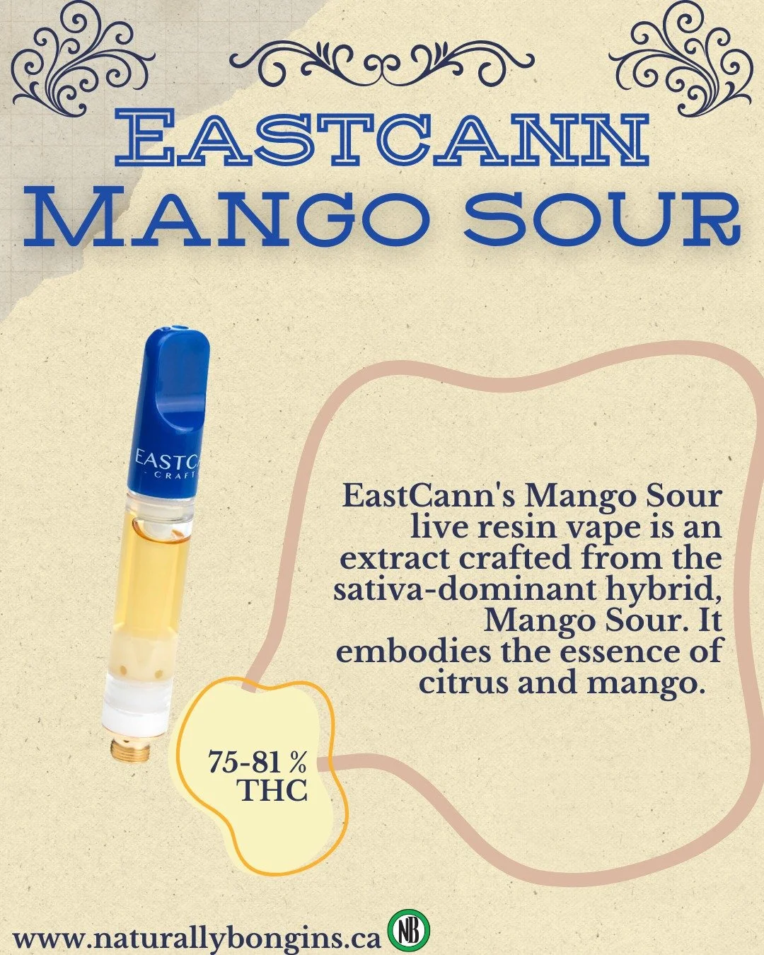 ✨This Just In EastCann Mango Sour 🥭
A sativa-dominant live resin vape crafted from Mango Sour, delivering bright citrus and ripe mango flavour. Potent and expertly extracted at 75&ndash;81% THC.
Shop now at Naturally Bongins. *** MUST BE 19 ***