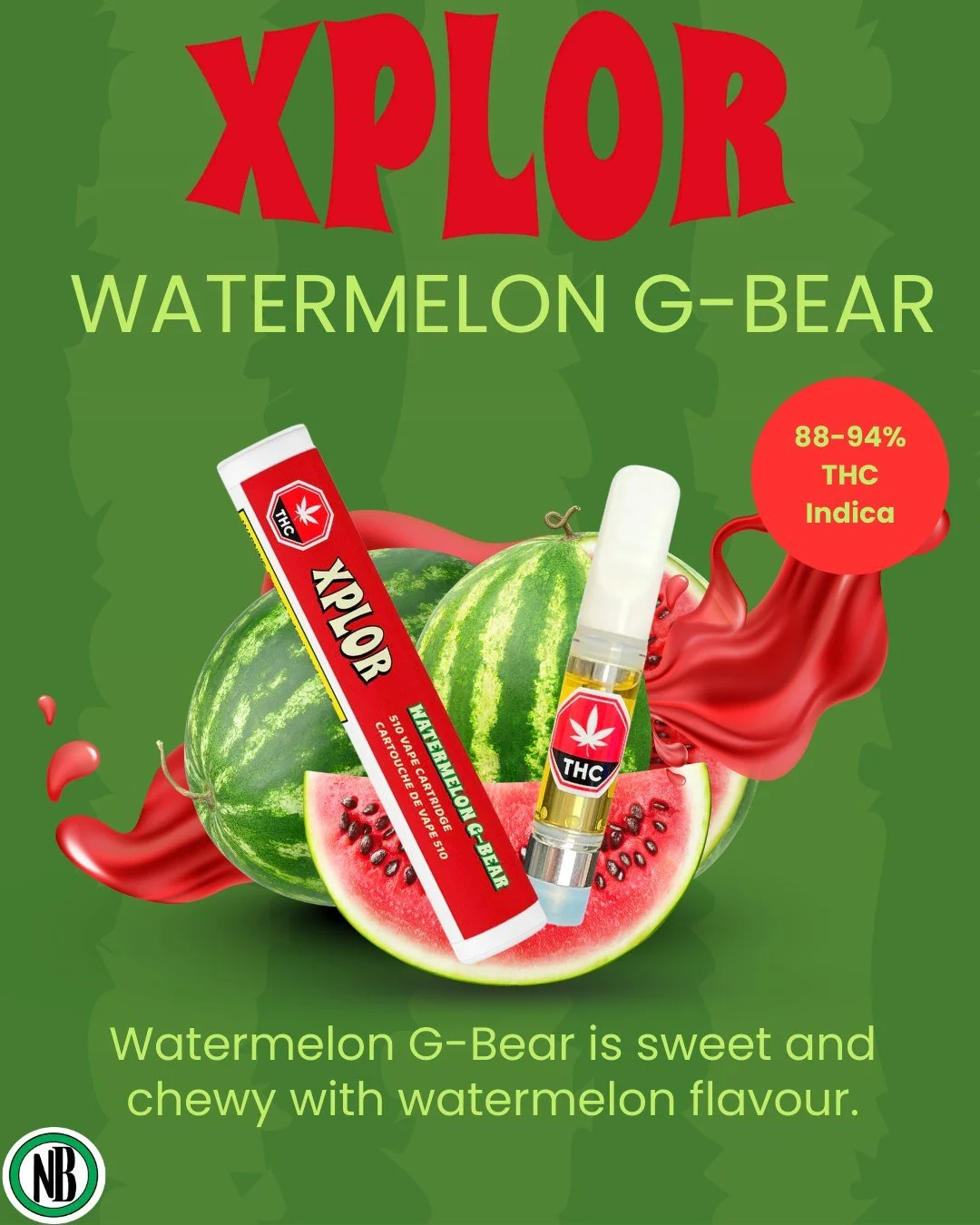 Sweet, chewy, and bursting with juicy watermelon vibes 🍉
Meet Watermelon G-Bear by XPLOR &mdash; an indica-packed treat hitting at 88&ndash;94% THC for a bold, flavour-forward experience.🔥
MUST BE 19+✨
#naturallybongins #elevatedheadshop #cannabis 