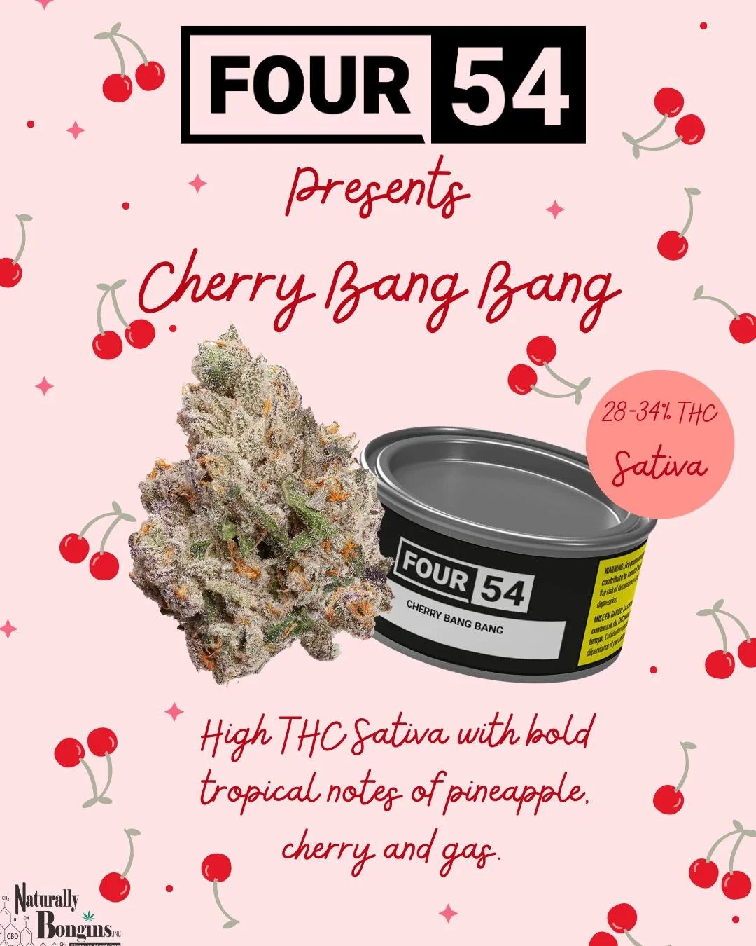 Sweet on the outside&hellip; straight 🔥 on the inside 🍒
Cherry Bang Bang by FOUR 54 is bringing juicy cherry vibes with a punch of pineapple and that gassy kick to finish. This one doesn&rsquo;t whisper&mdash;it pops.🎯
MUST BE 19+✨
#naturallybongi