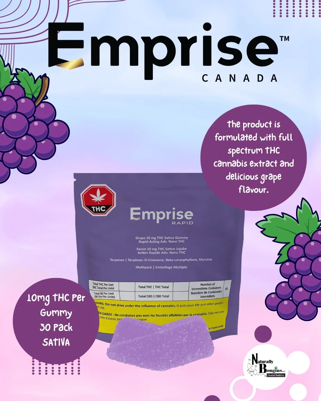 Grape expectations&hellip; exceeded 🍇✨
These Emprise Rapid gummies are bringing smooth, full-spectrum vibes with a juicy grape twist. 10mg per piece, 30 in the pack&mdash;aka your new go-to for keeping things sweet and elevated.
Fast-acting, flavour