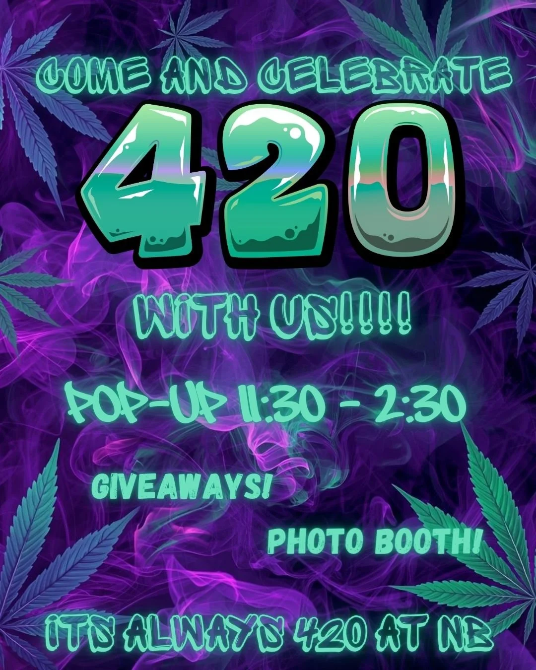 Join us in celebrating 420 this upcoming Monday! 💚
Enjoy an in-store pop-up from 11:30&ndash;2:30, along with exclusive giveaways and a photo booth experience. We look forward to seeing you there.🌿
#naturallybongins #elevatedheadshop