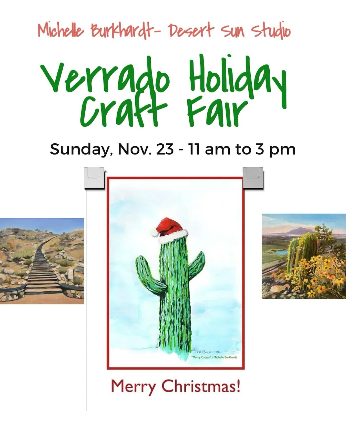 Come to the Verrado Holiday Craft Fair and see my holiday cards, fine art cards, prints and canvases! Sunday, Nov. 23, 11 am to 3 pm, downtown Verrado in Buckeye!