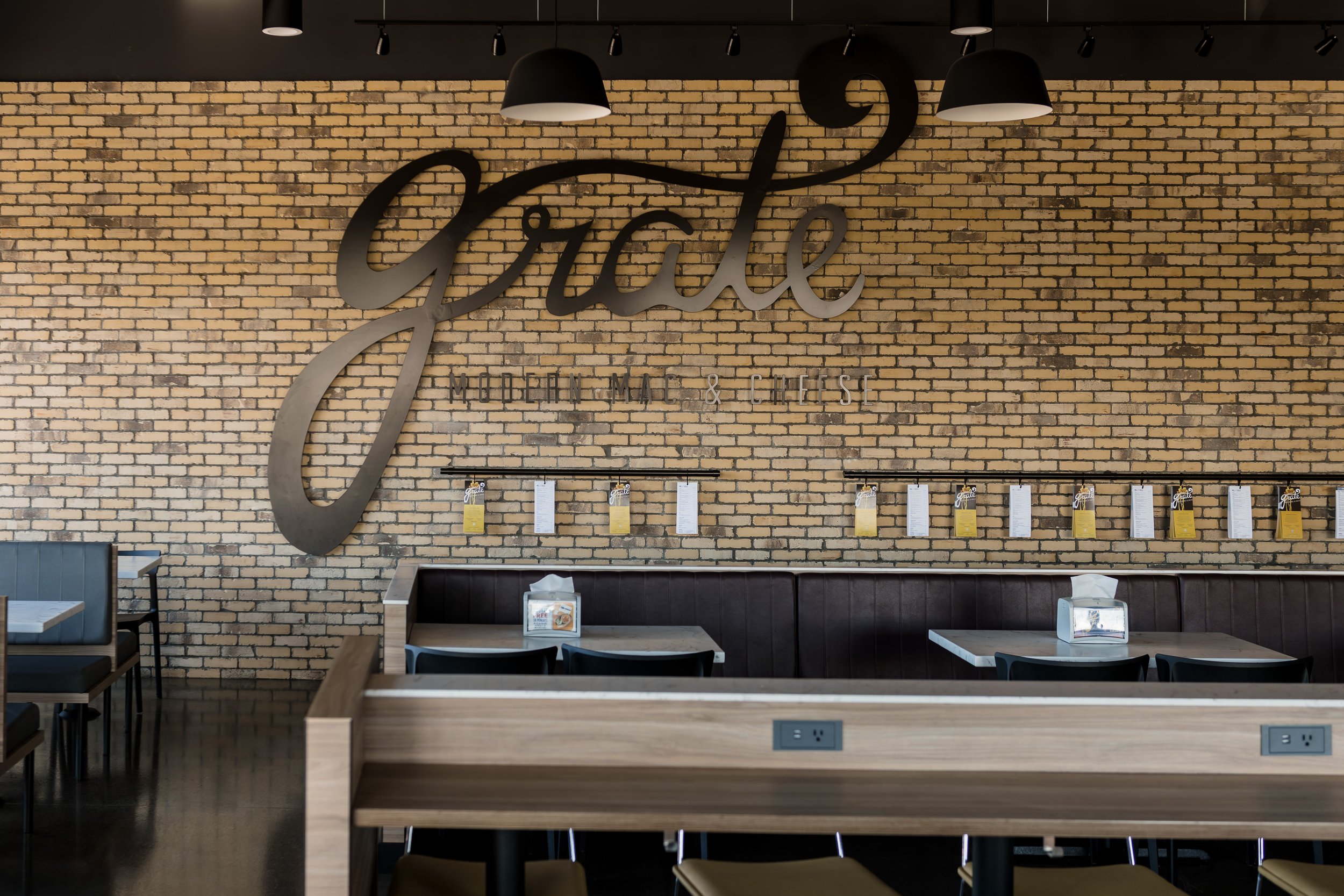 Milwaukee cream city brick featured in Grate's dining room