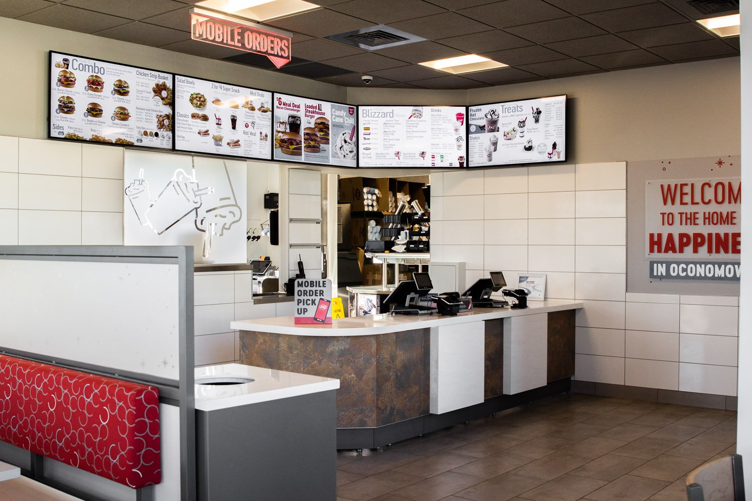DQ Grill and chill ordering counter and pick up area