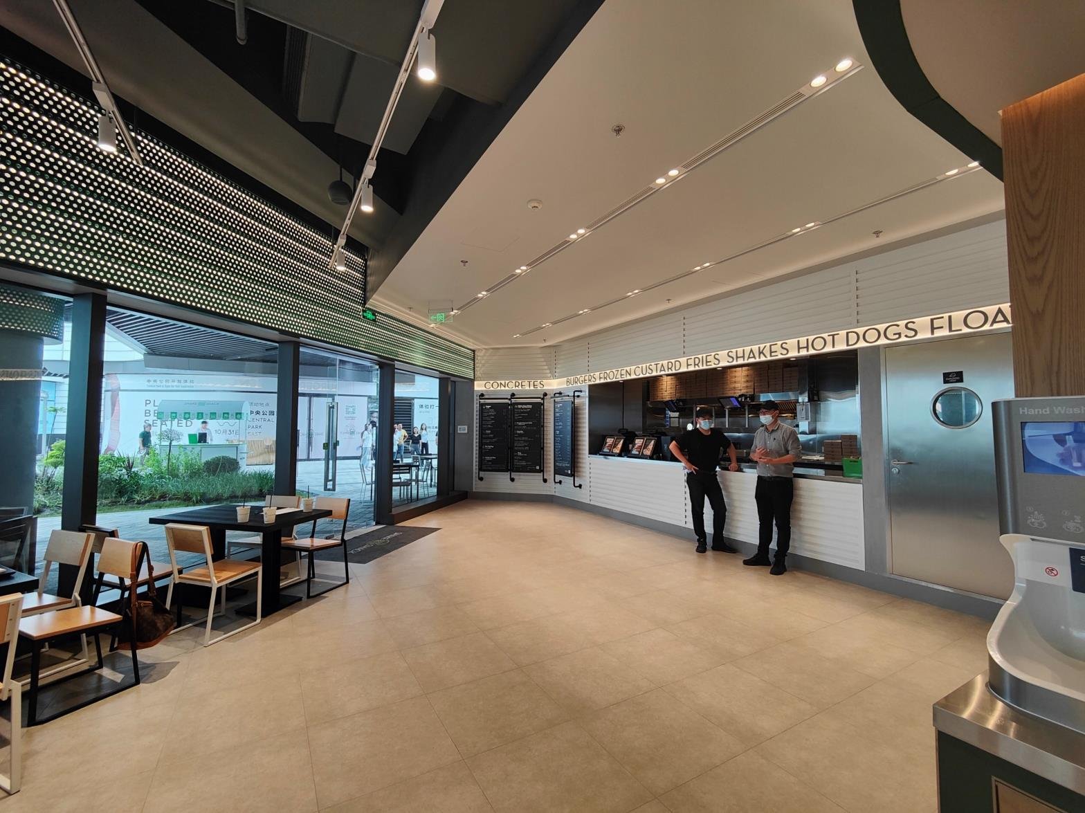 Front service counter in Shake Shack Shanghai