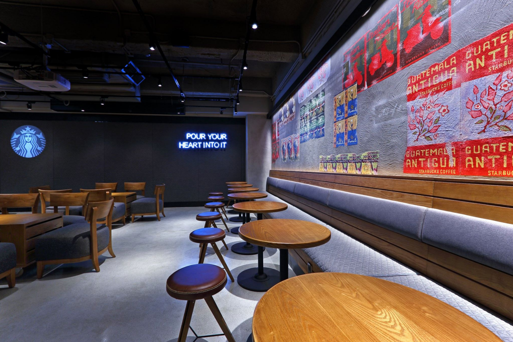 Starbucks - seating and décor elements