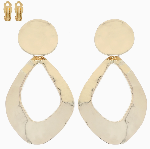 Clip On Hammered Dangle