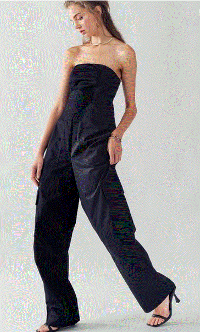 Flight Jumpsuit Black Front.GIF