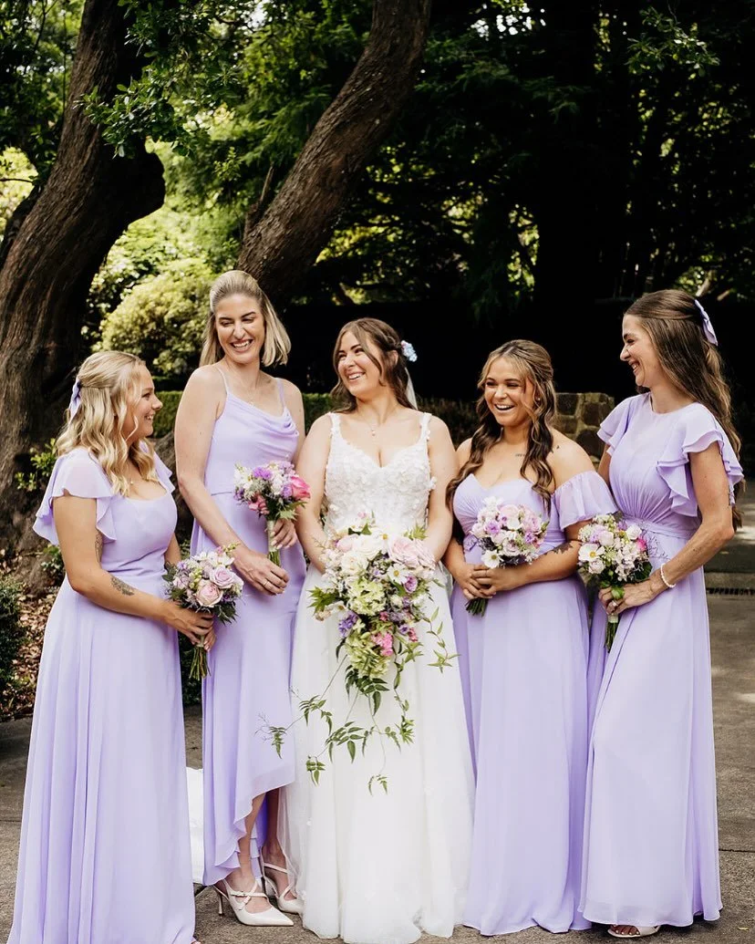 We had so much fun creating these pastel, Spring garden inspired bouquets for Tiarni and her beautiful bridesmaids at @marybrookemanor 🪻🌸🌿

Planning your wedding day?? Get in touch now and let&rsquo;s chat about how we can make your floral dreams 