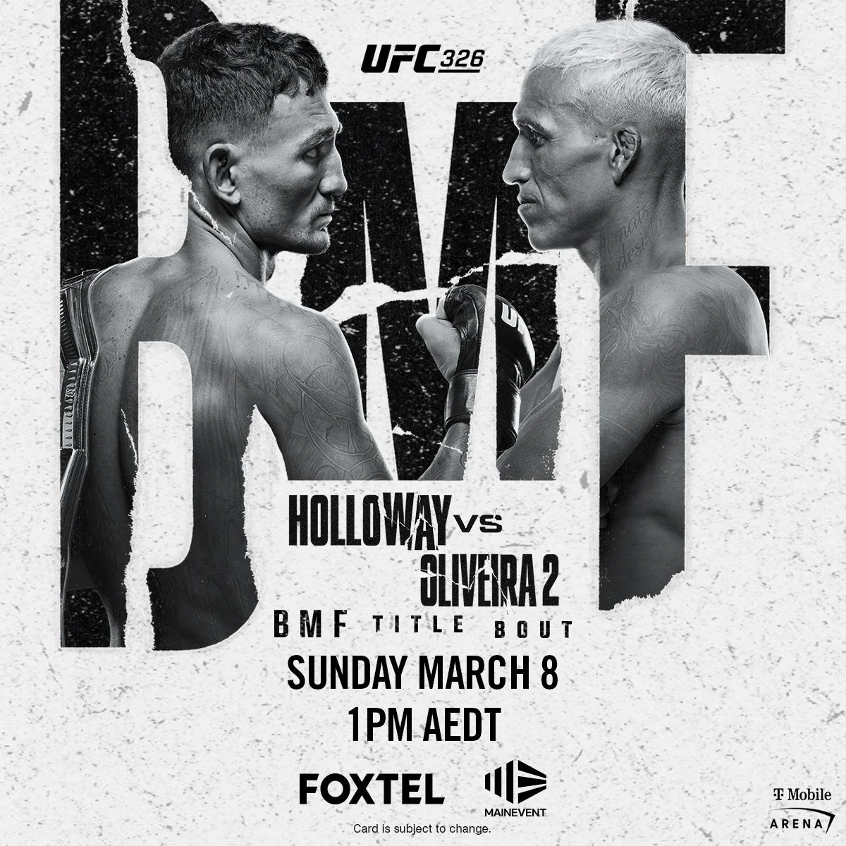 Max Holloway v Charles Oliveira 2 BMF Title