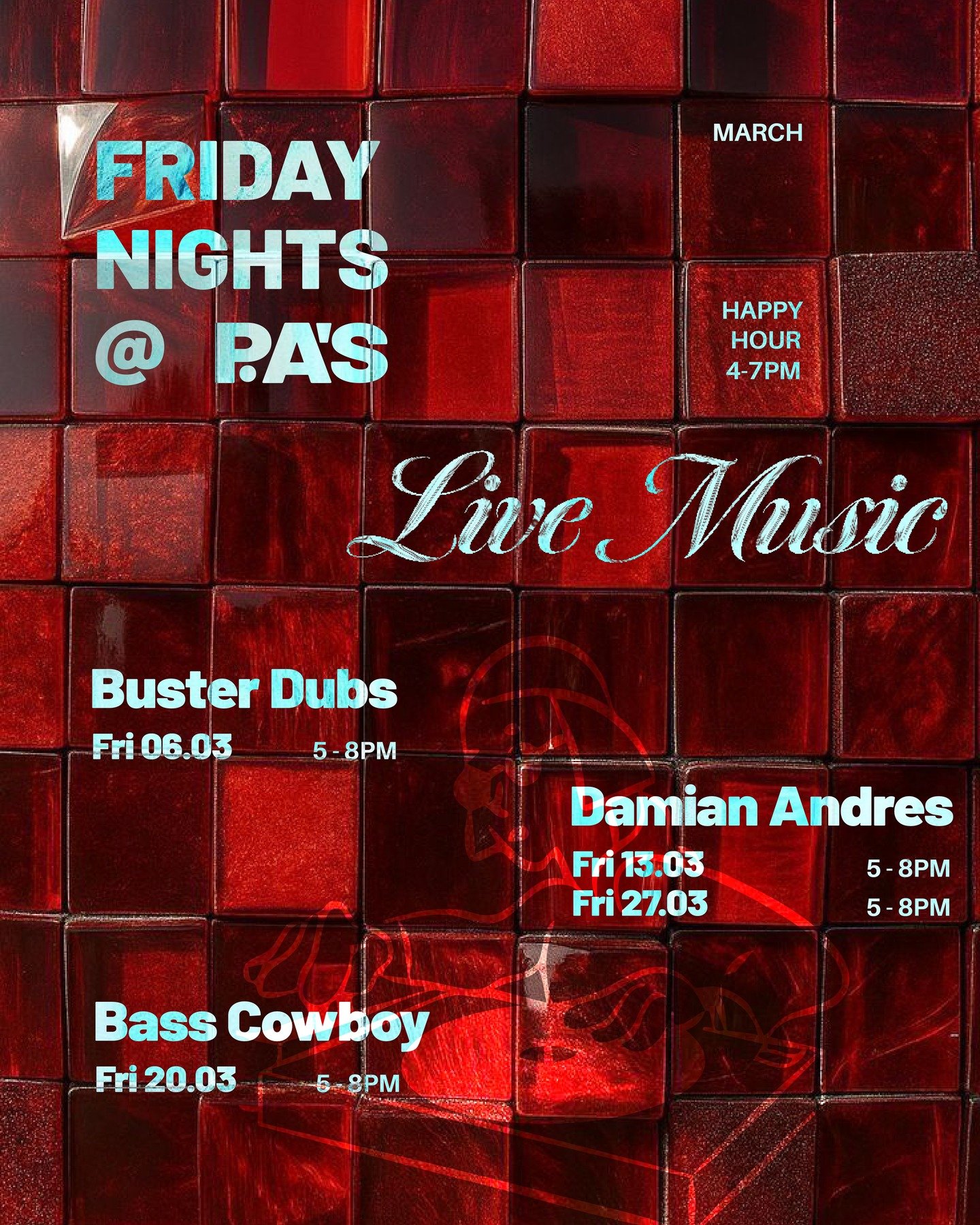 March lineup looking delicious 💃

Every Friday night - happy hour 4-7pm - DJ's playing 5-8pm

#melbournepubs #freeevents #livemusicmelbourne #livemusicvenue #melbournegigs