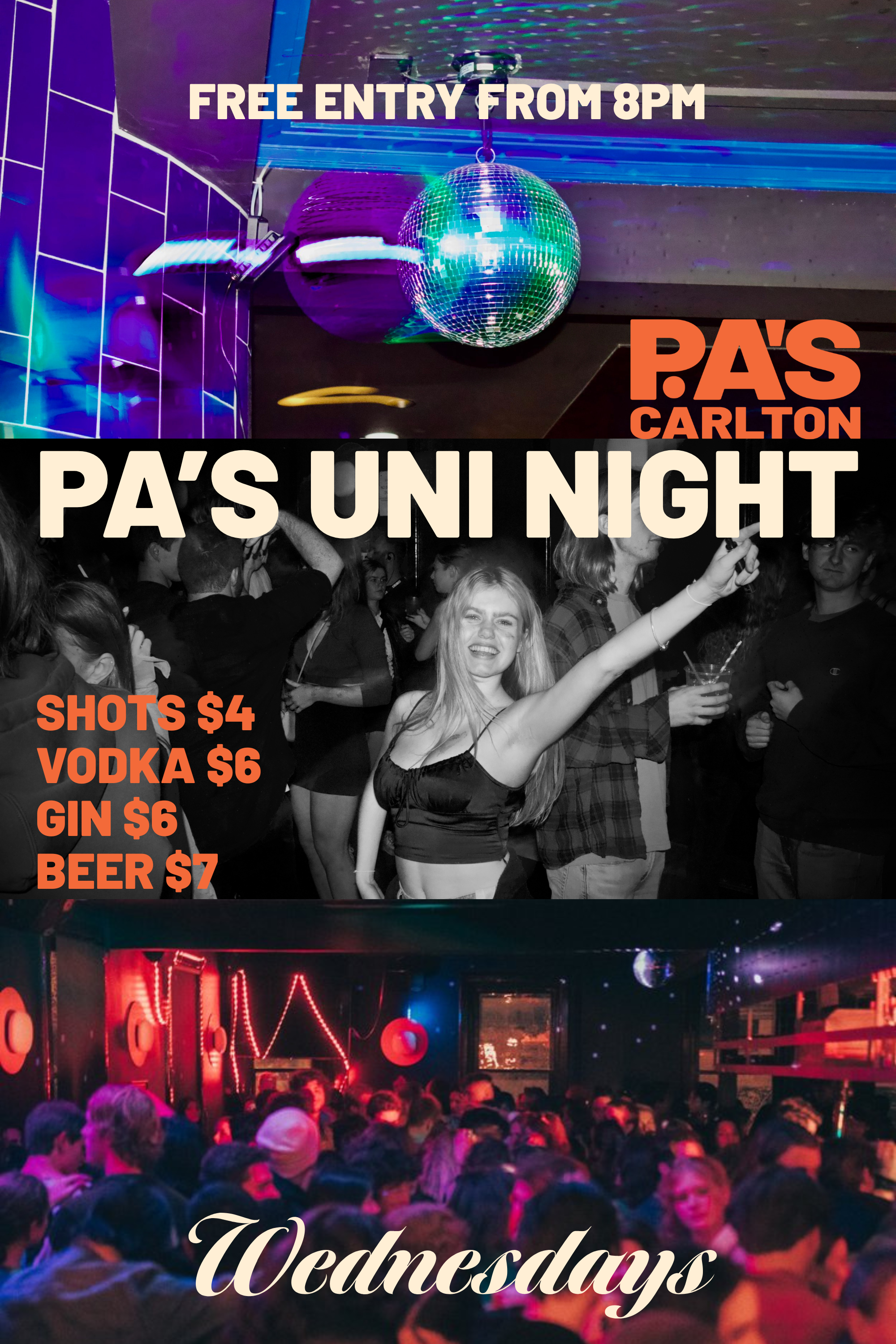 PRINCE ALFRED CARLTON PA'S UNI NIGHT WEDNESDAY NIGHT