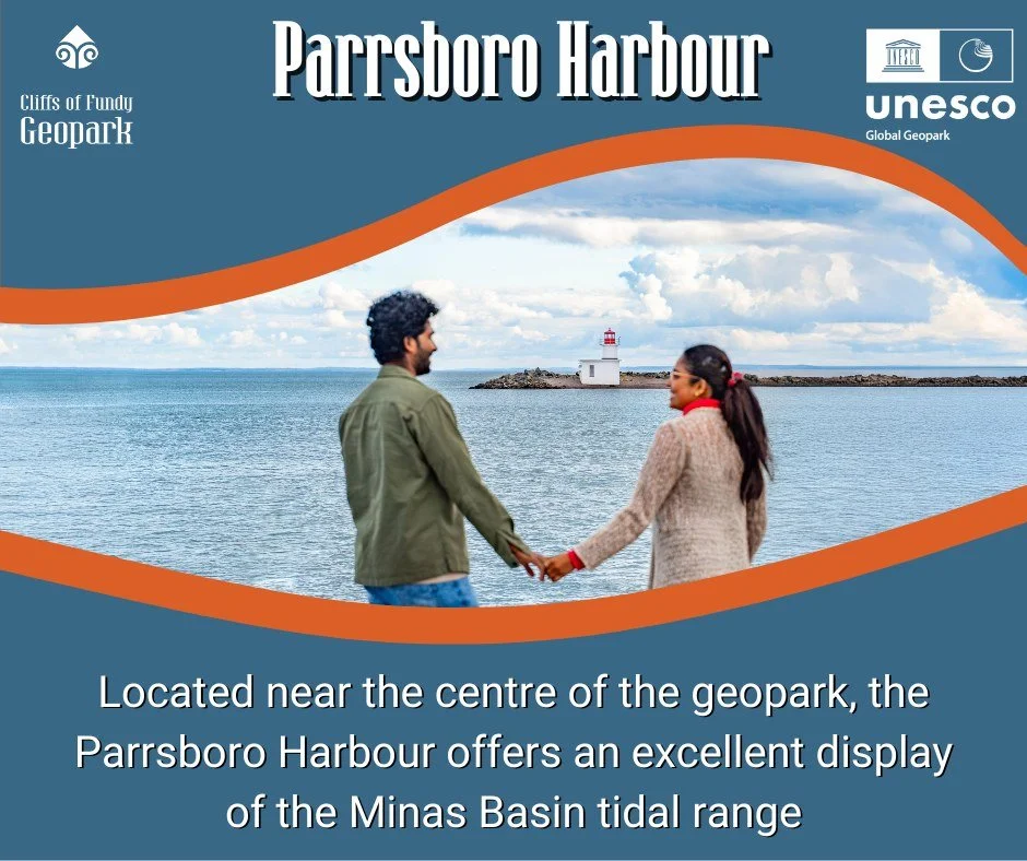 🌊 Geosite #8 - Parrsboro Harbour ⚓

Twice a day, the waters of Parrsboro&rsquo;s scenic harbour completely empty out &mdash; return several hours later, filling the harbour again in a dramatic display of the world&rsquo;s highest tides. At low tide,