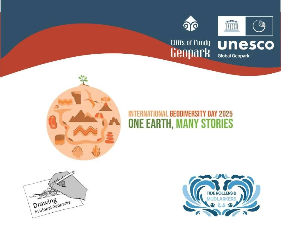 🌍 October 6 is International Geodiversity Day and we&rsquo;re celebrating with THREE incredible experiences in the Cliffs of Fundy UNESCO Global Geopark!

We&rsquo;re partnering with Dr. Tim Fedak of Drawing in Geoparks along with the Tide Rollers a