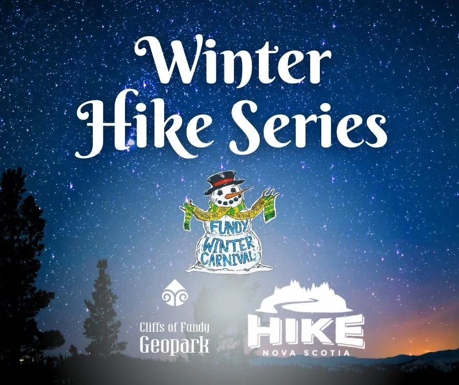 🌙 WINTER NIGHT WALK &bull; GLOOSCAP CAMPGROUND 🌙

As part of the Fundy Shore Winter Carnival 

Experience winter under the stars with a FREE guided night walk in the Cliffs of Fundy UNESCO Global Geopark, in partnership with Hike Nova Scotia 🔭🔥

