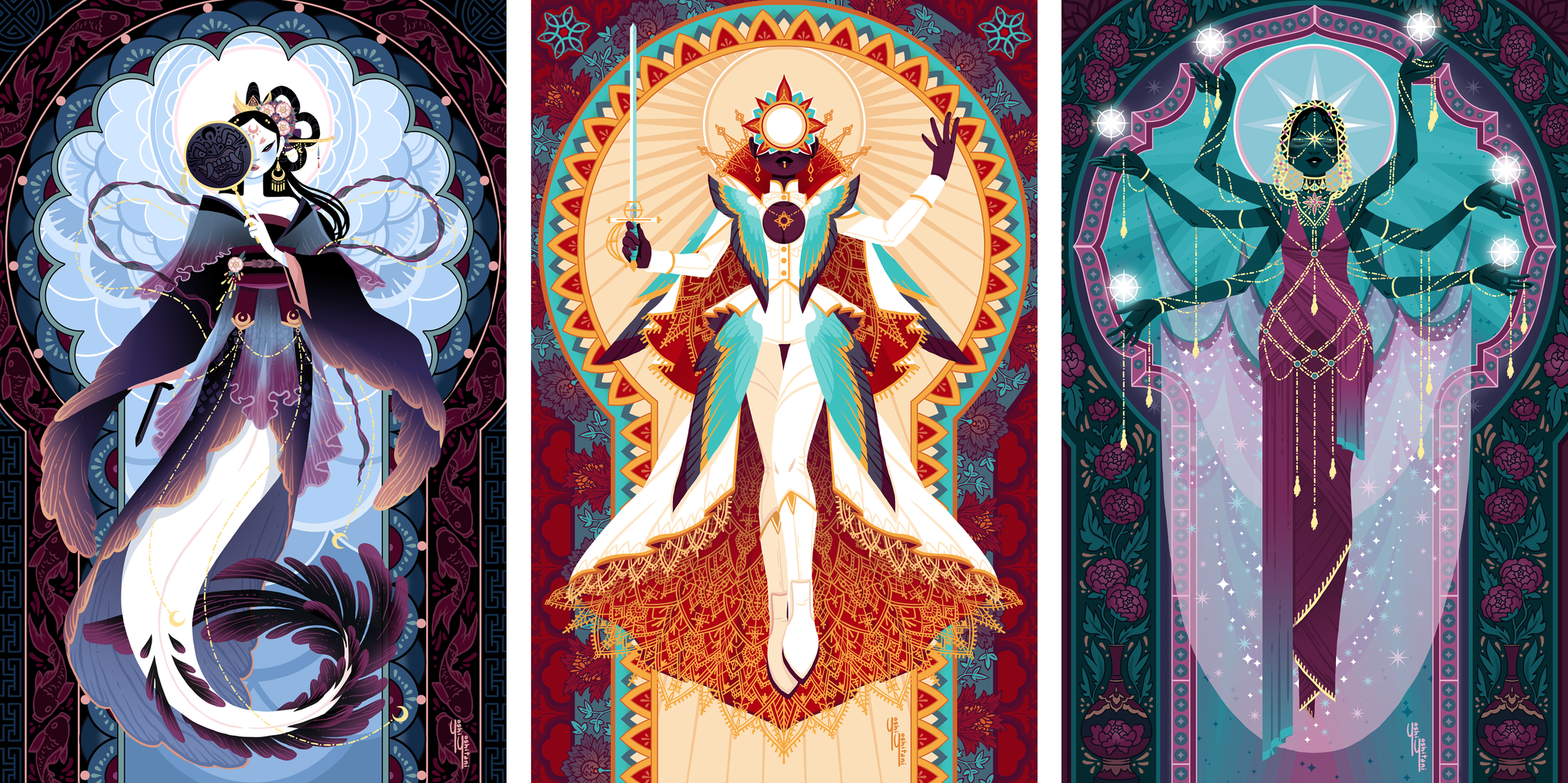Celestial Dress Triptych 