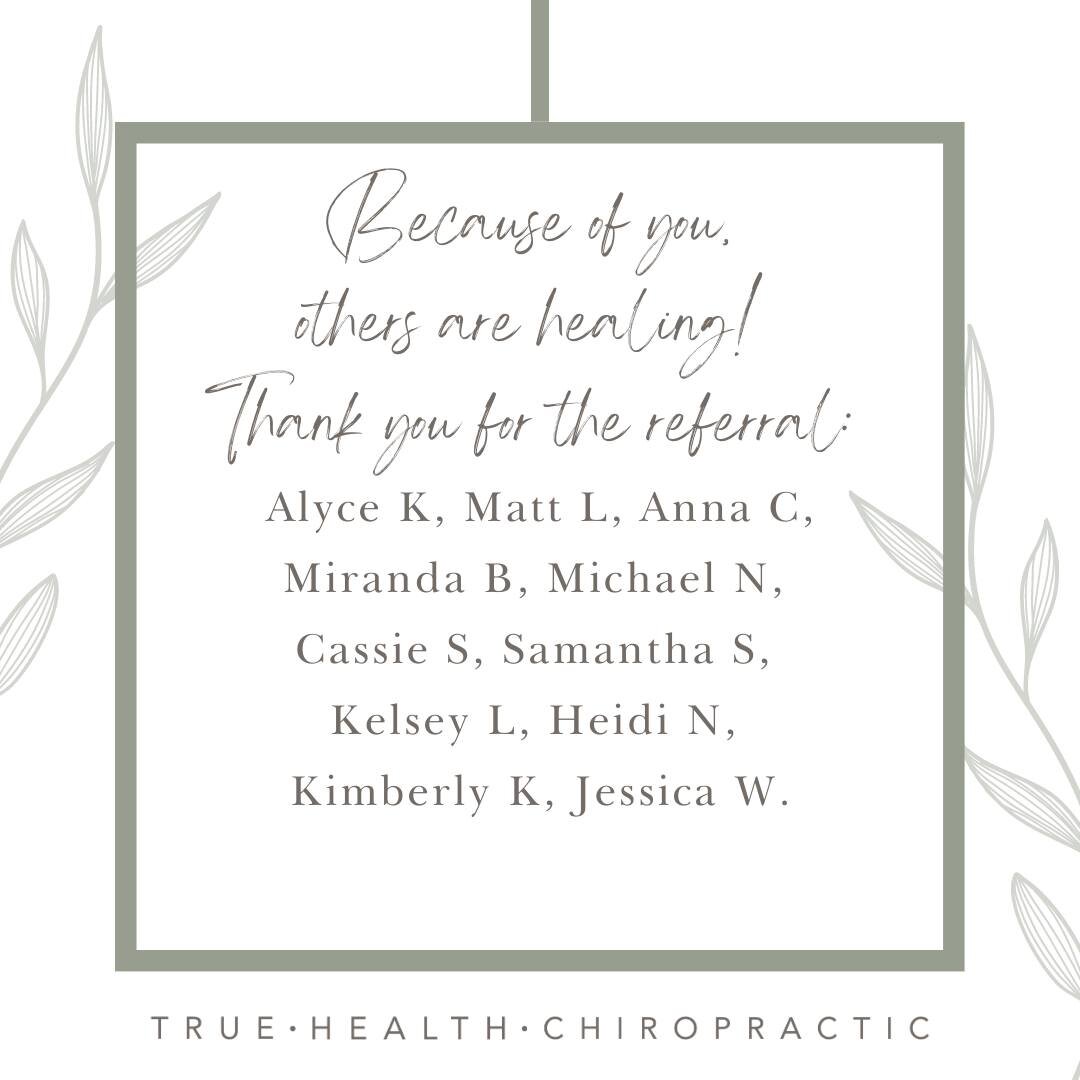 We are so grateful for each and every one of you that have referred your friends &amp; family! 

Because of you, they are healing! 🌿
.
.
.
.
#discoverwellness #lemarschiropractor