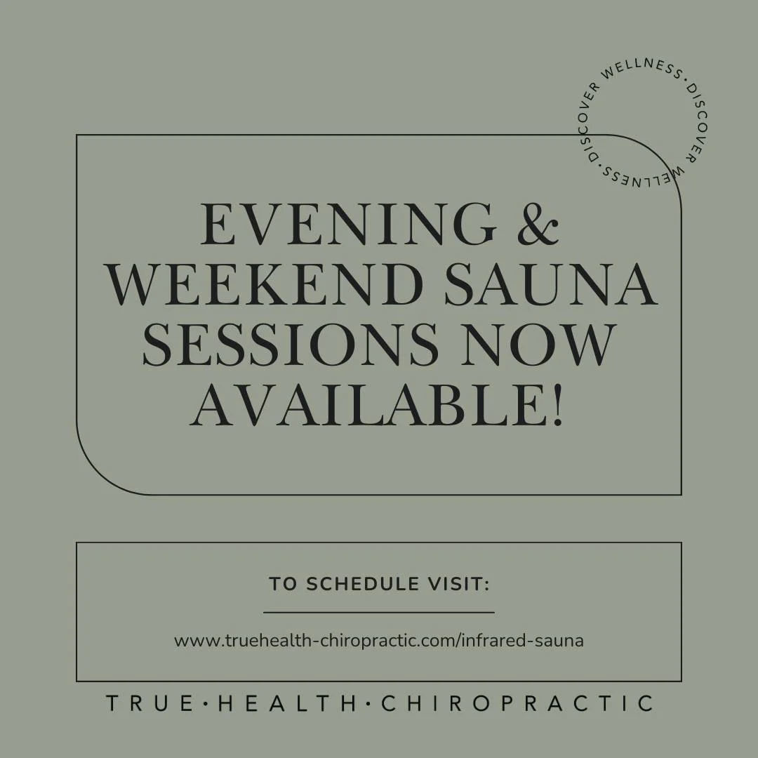 It's that time of year again! Evening &amp; Weekend sauna sessions are now available!

Check availability &amp; schedule online 👉🏻 https://www.truehealth-chiropractic.com/infrared-sauna
.
.
.
#discoverwellness #infraredsauna