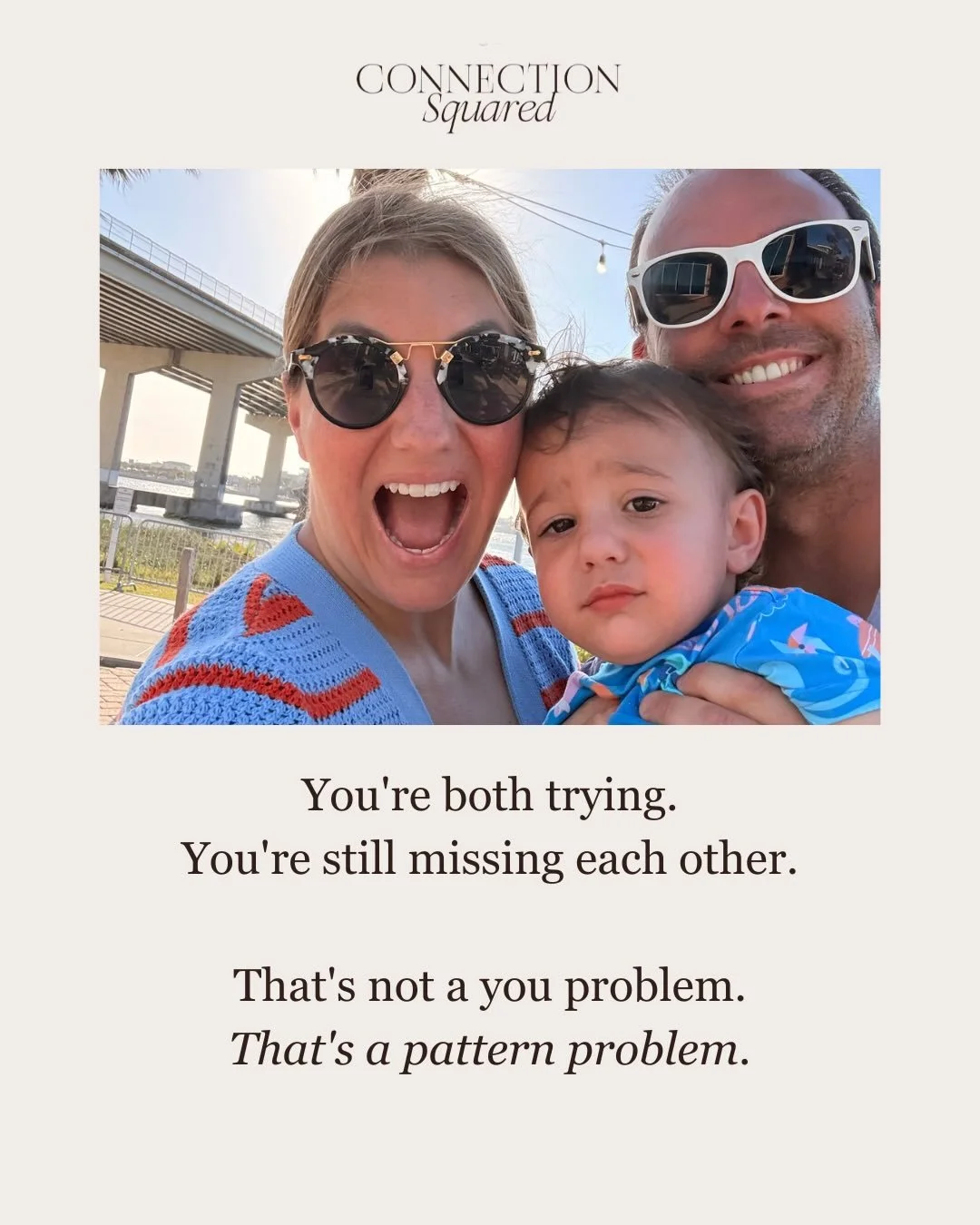 First picture was taken approximately 4 seconds before Parker decided he was DONE with this family photo energy. 
But that face? That&rsquo;s the same face a lot of parents make internally when they&rsquo;re trying SO hard in their relationship and 