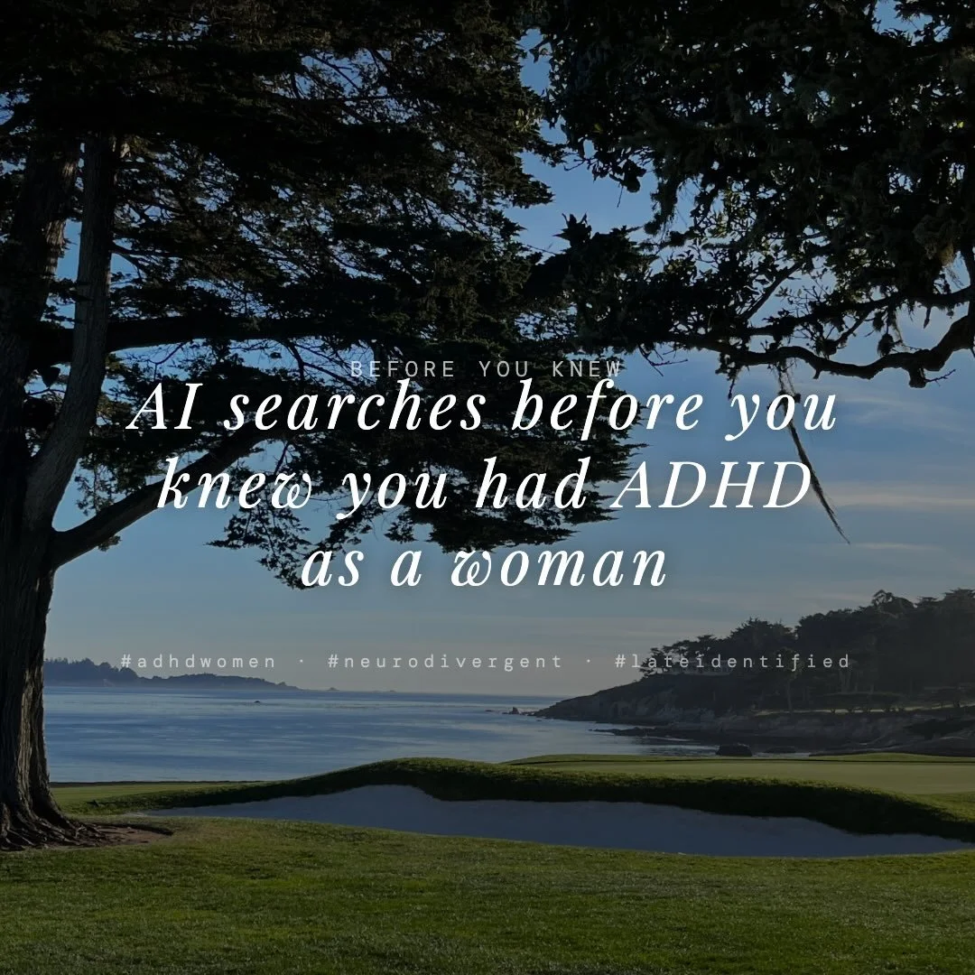 here&rsquo;s what no one tells you about late-identified ADHD in women:
it doesn&rsquo;t start with hyperactivity. it starts with a quiet, persistent feeling that you are broken/different  in a way you can&rsquo;t explain.

so, you google ( in my 