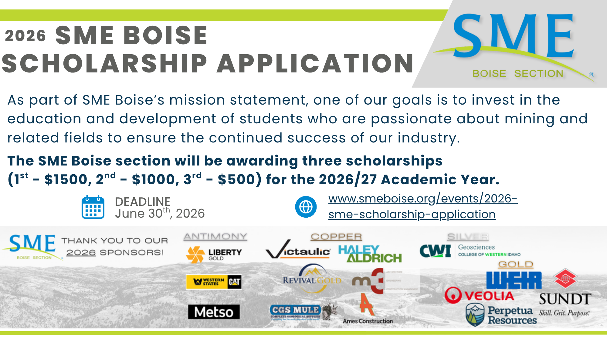 2026/27 SME Boise Scholarship Application