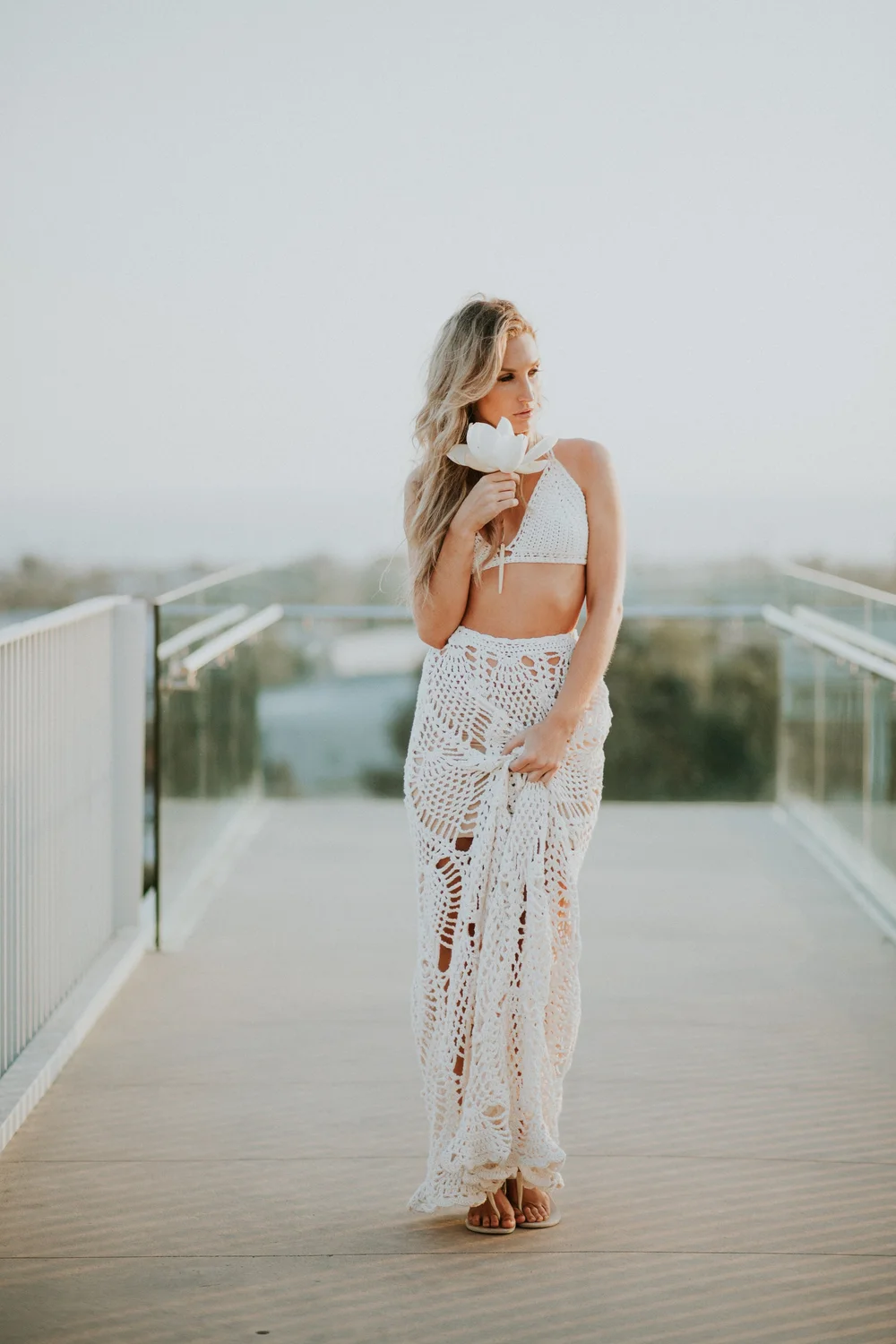 slim fit dress slacks Mille Carla Crochet Dress | White | Size Xs main image 1