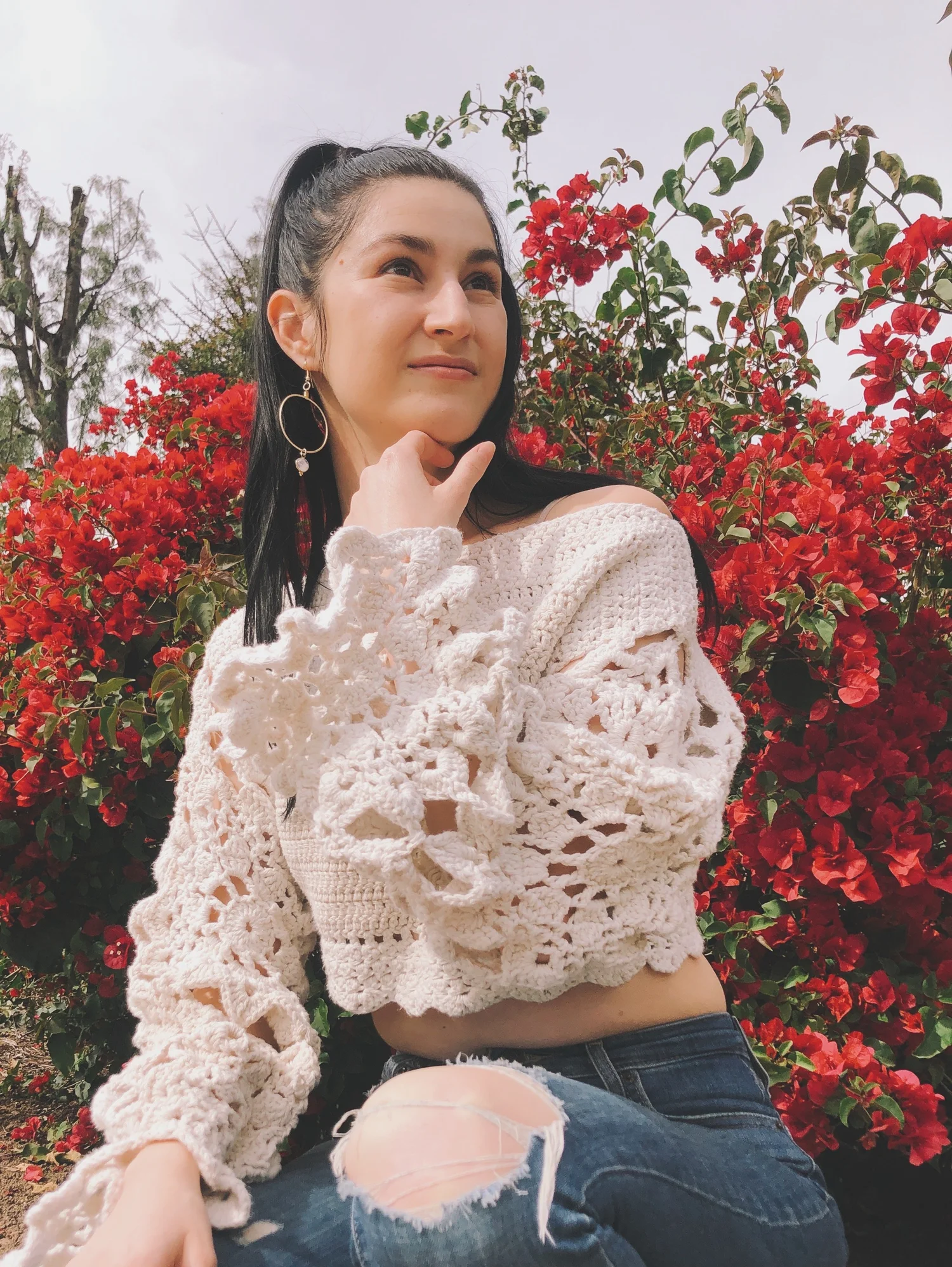トップス deco depuis 1985 flower lace tops 🕷️ EXTRA lacy crochet flower top | how to crochet flower aka