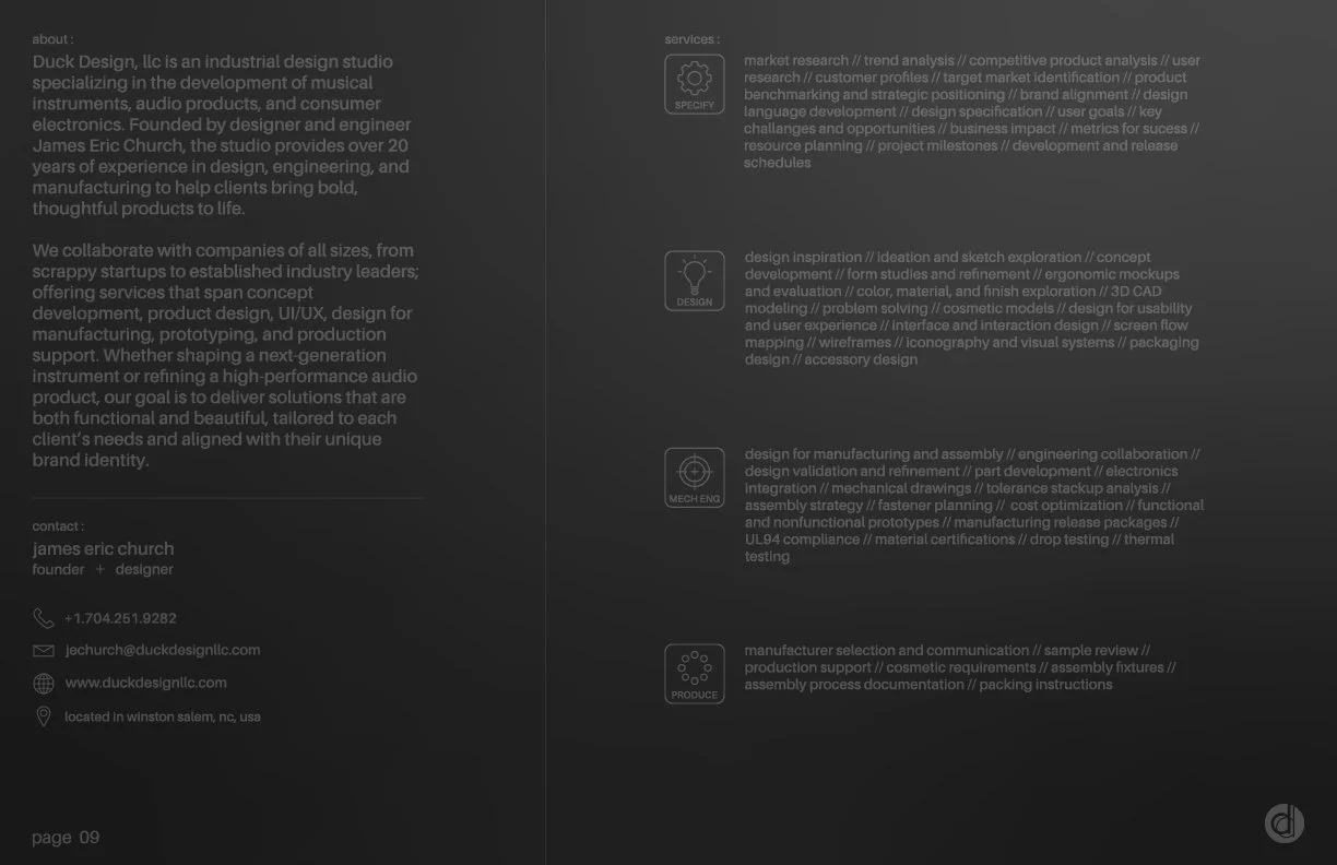 duck design about, contact and services