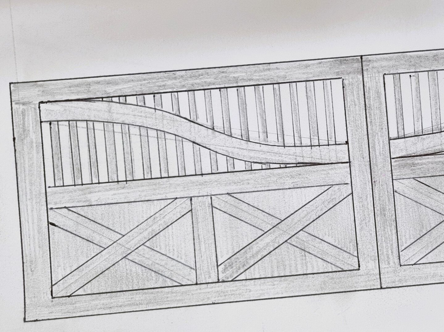 Part 1/4...Inspired by this beautiful property's architecture and the surrounding coastline, this gate was custom designed for clients on the Great Ocean Road. Stay tuned to see how this sketch turned into something beautiful... 🪄 and in the meantim