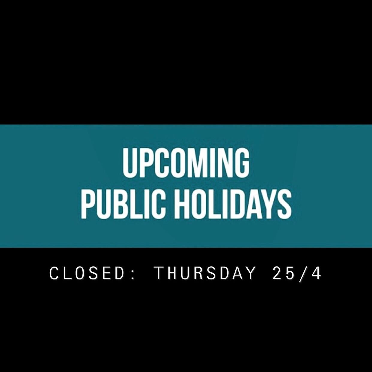 We shall be closed THURSDAY 25/4 due to the public holiday.
However back Friday; our usual hours of 8am - 4pm 😊🧁